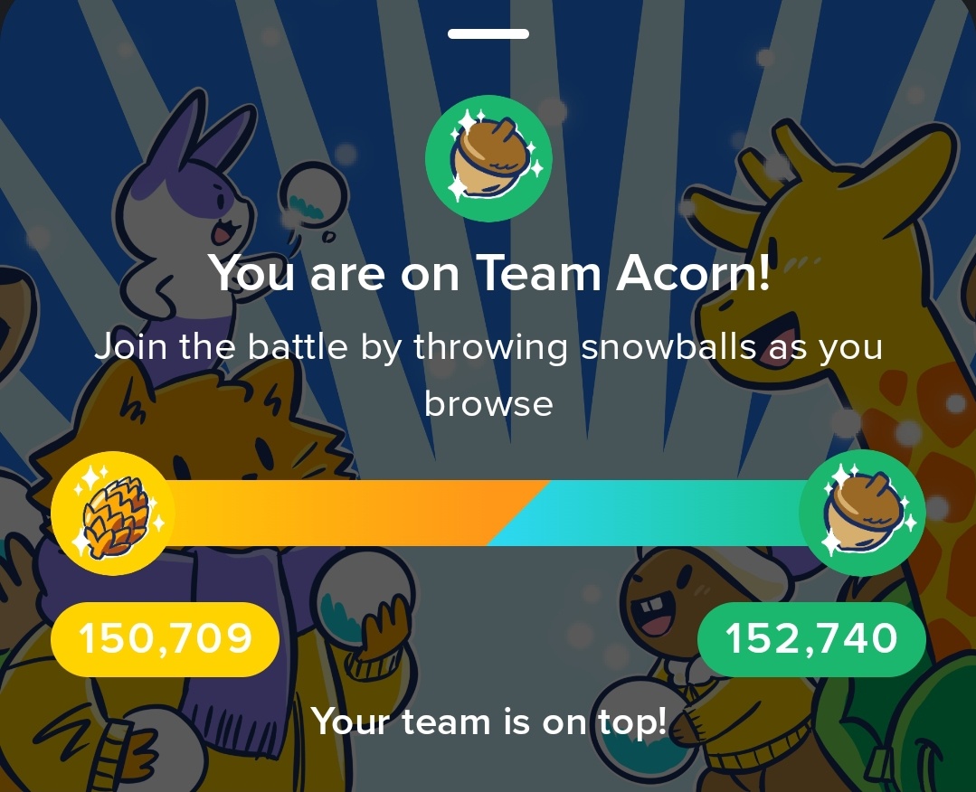 Oh, How the Tables Have Turned, Team Pinecones!