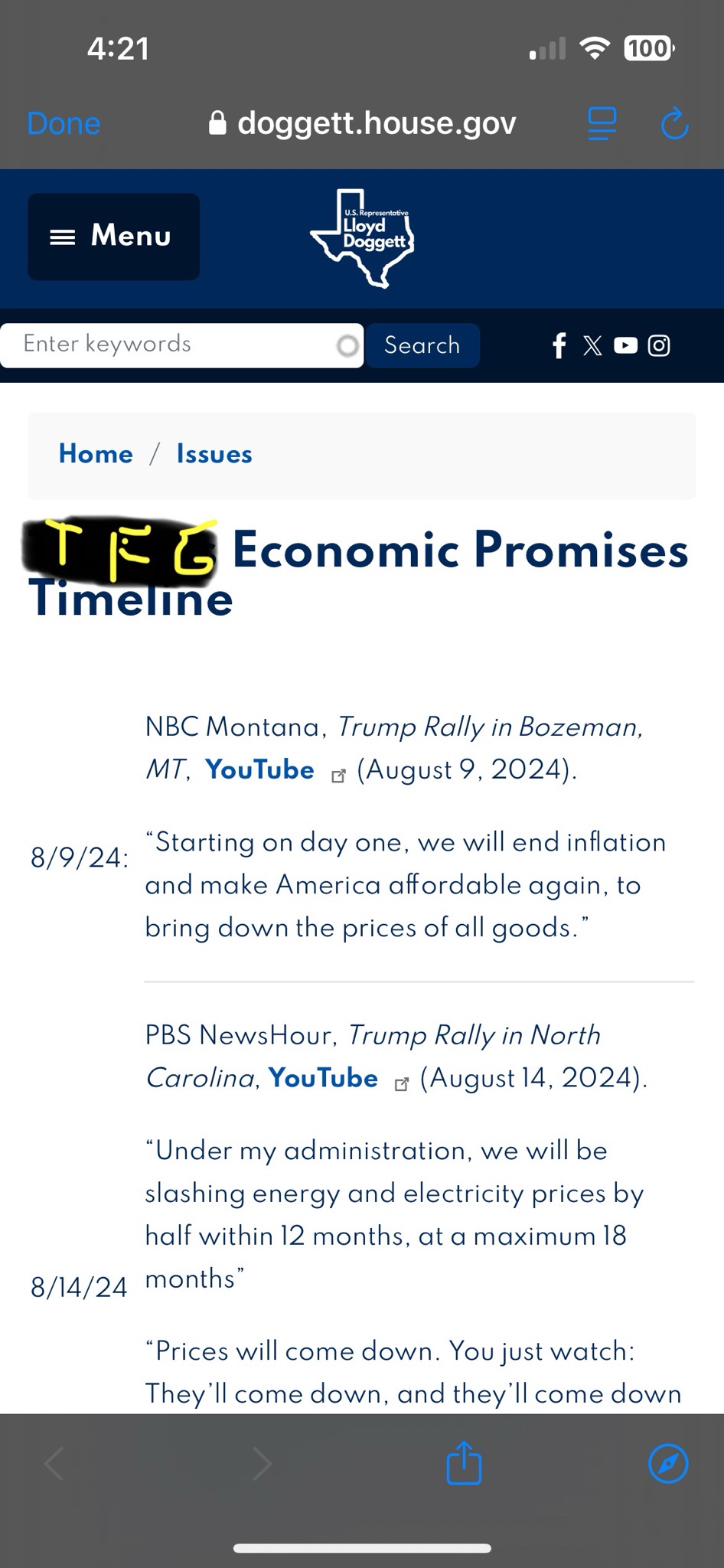 TFG's Promises for the Second Term: A Comprehensive List