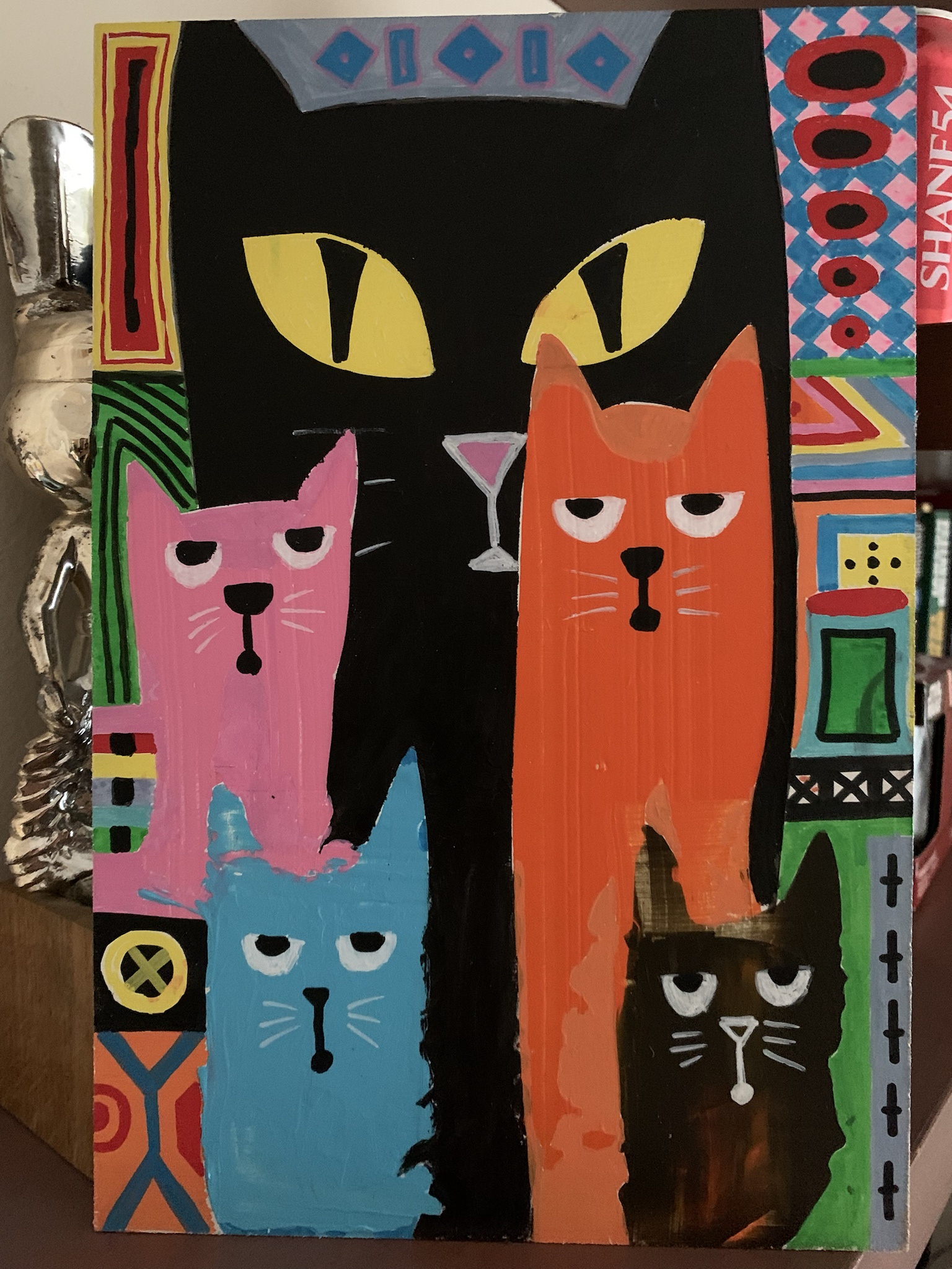 Stunning Cat Art featuring a majestic Big Black Cat!