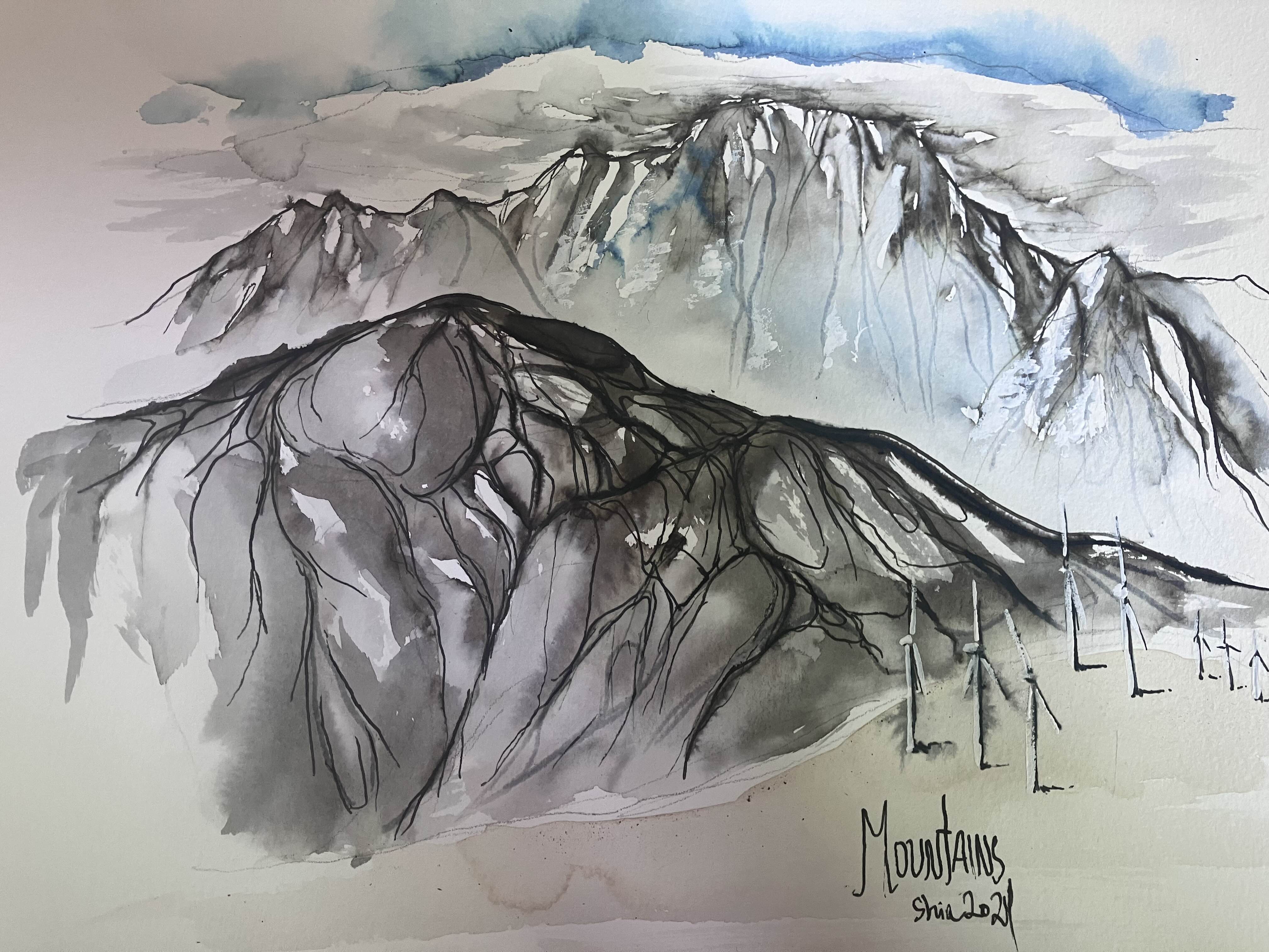 Drawtober Day 28: Capturing the Beauty of Majestic Mountains