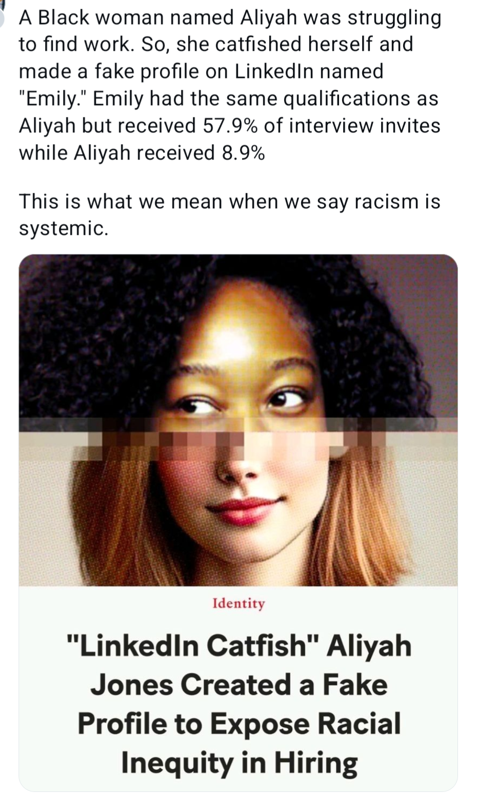 The 'LinkedIn Catfish': Aliyah Jones' Bold Move to Highlight Racial Inequity in Hiring