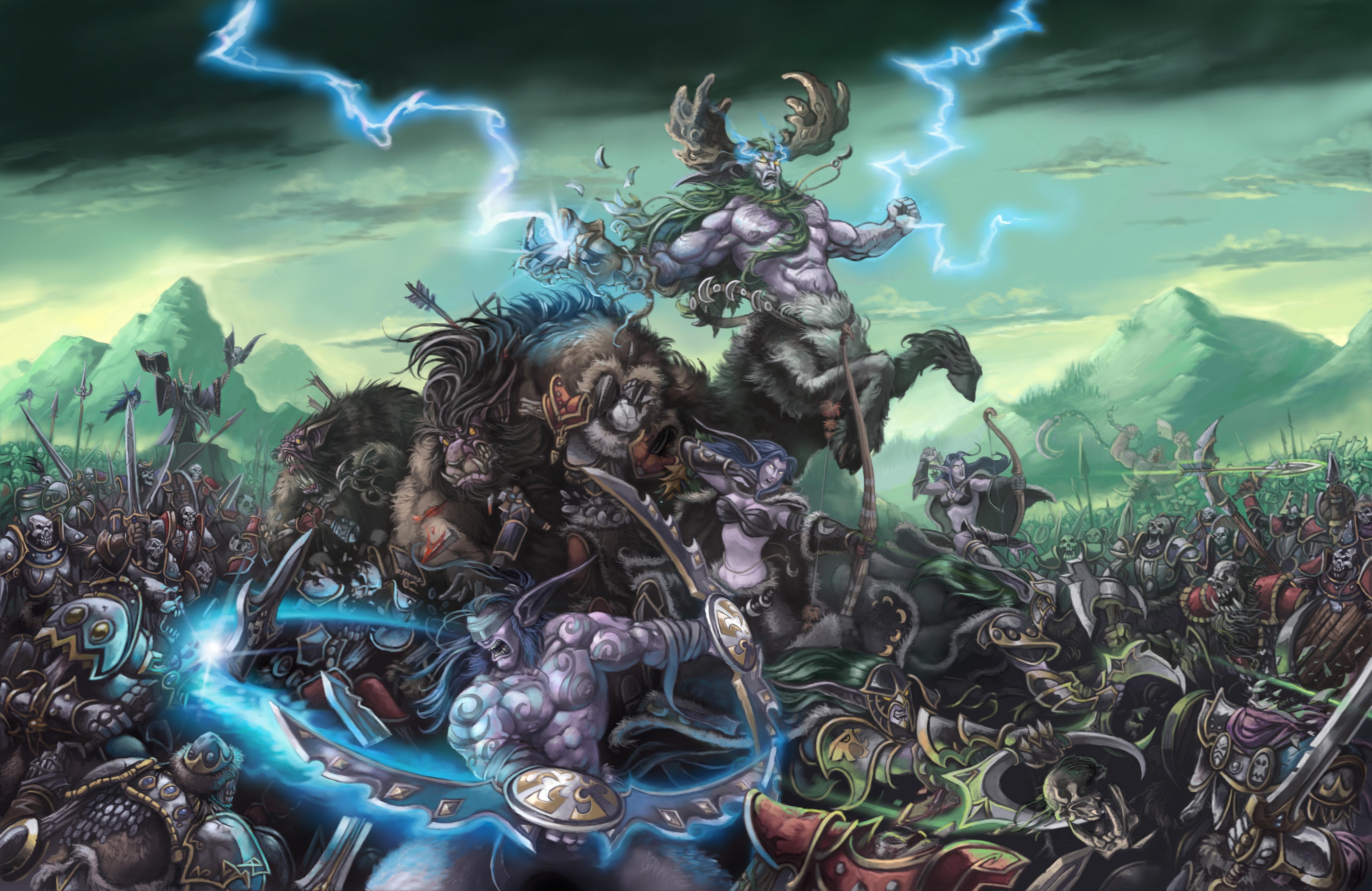 Epic Key Art of Warcraft 3: Sentinels vs Scourge by Samwise Didier
