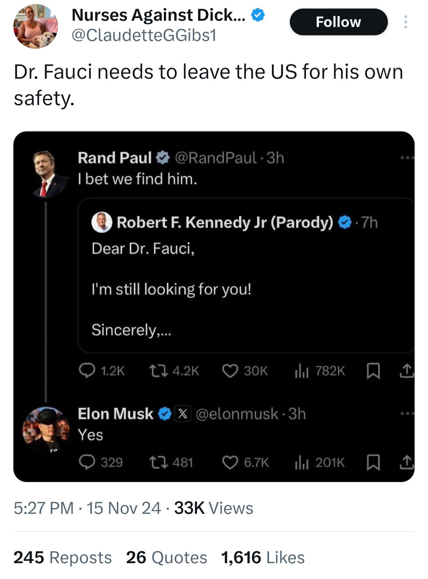 Sen. Rand Paul and SissySpaceX Take on Dr. Fauci