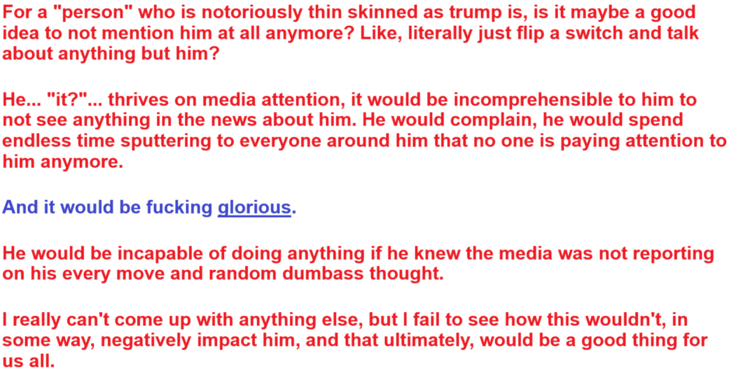 Pressing Alt+F4: The End of Trump Coverage?