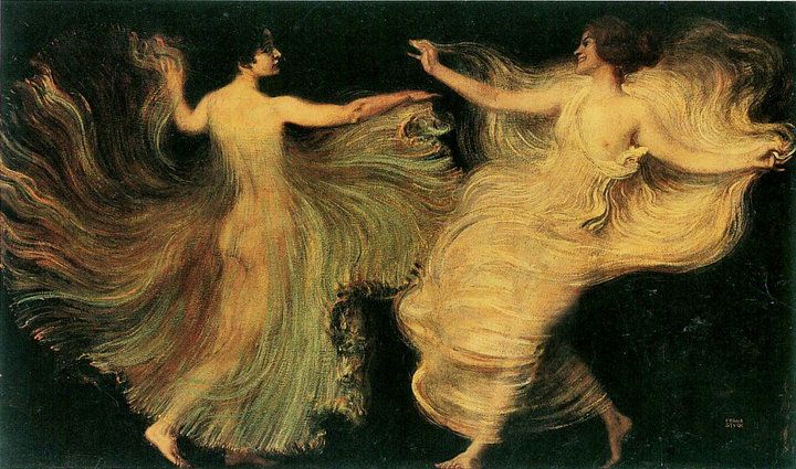 Dancers captured by Franz von Stuck in 1896.