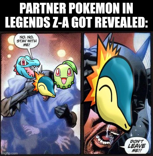 Poor little Cyndaquil, what a tough situation.