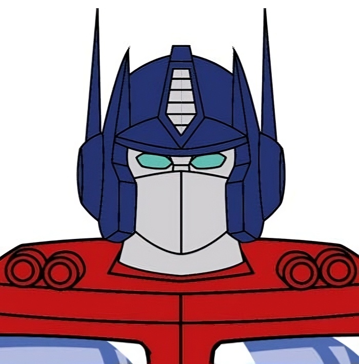 Optimus Prime in Cartoon Square Style