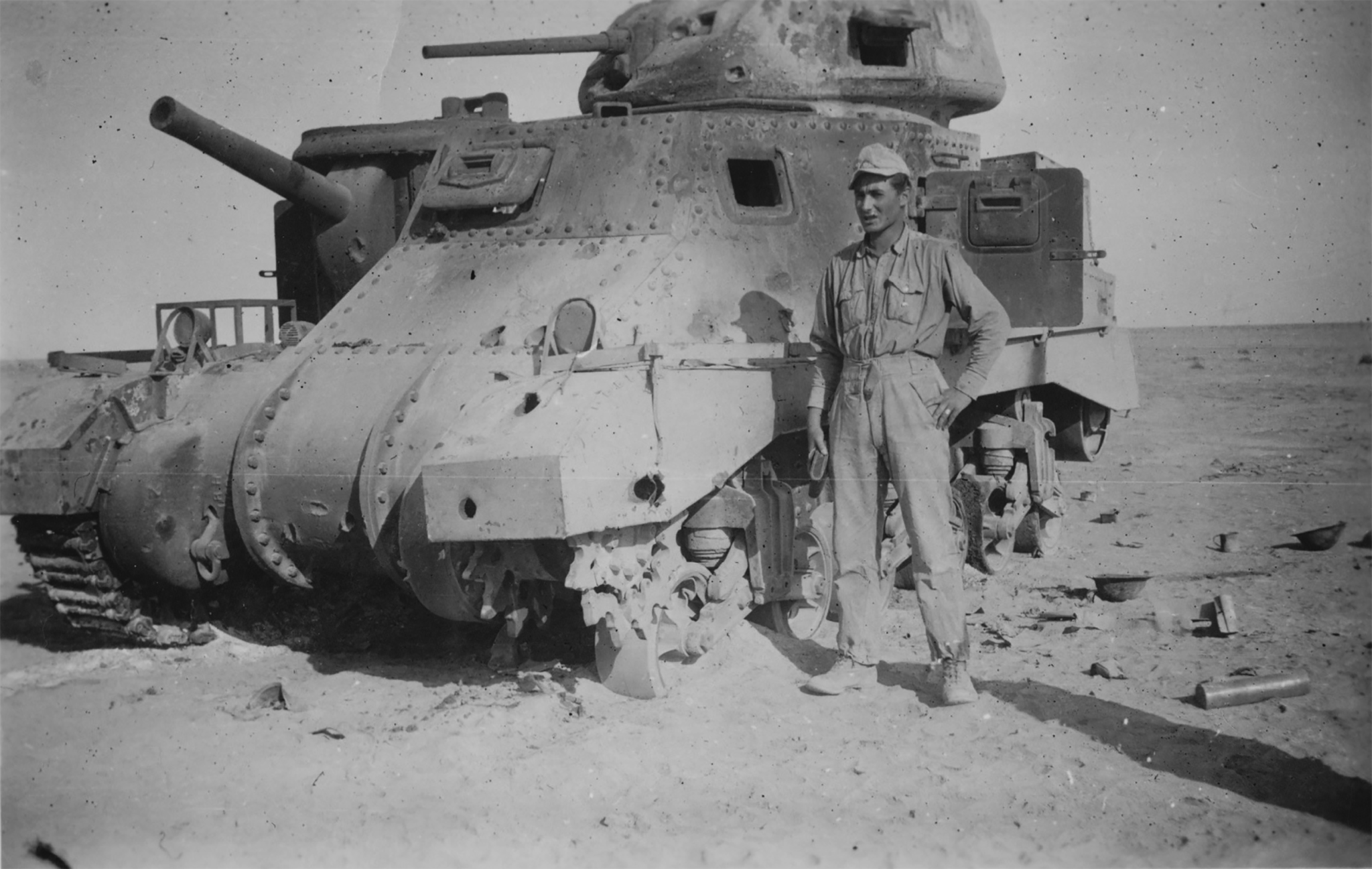 M3 Grant tank met its end in North Africa, likely in 1942.