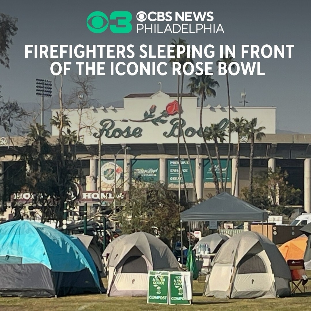 Brave firefighters making a splash at the Rose Bowl!