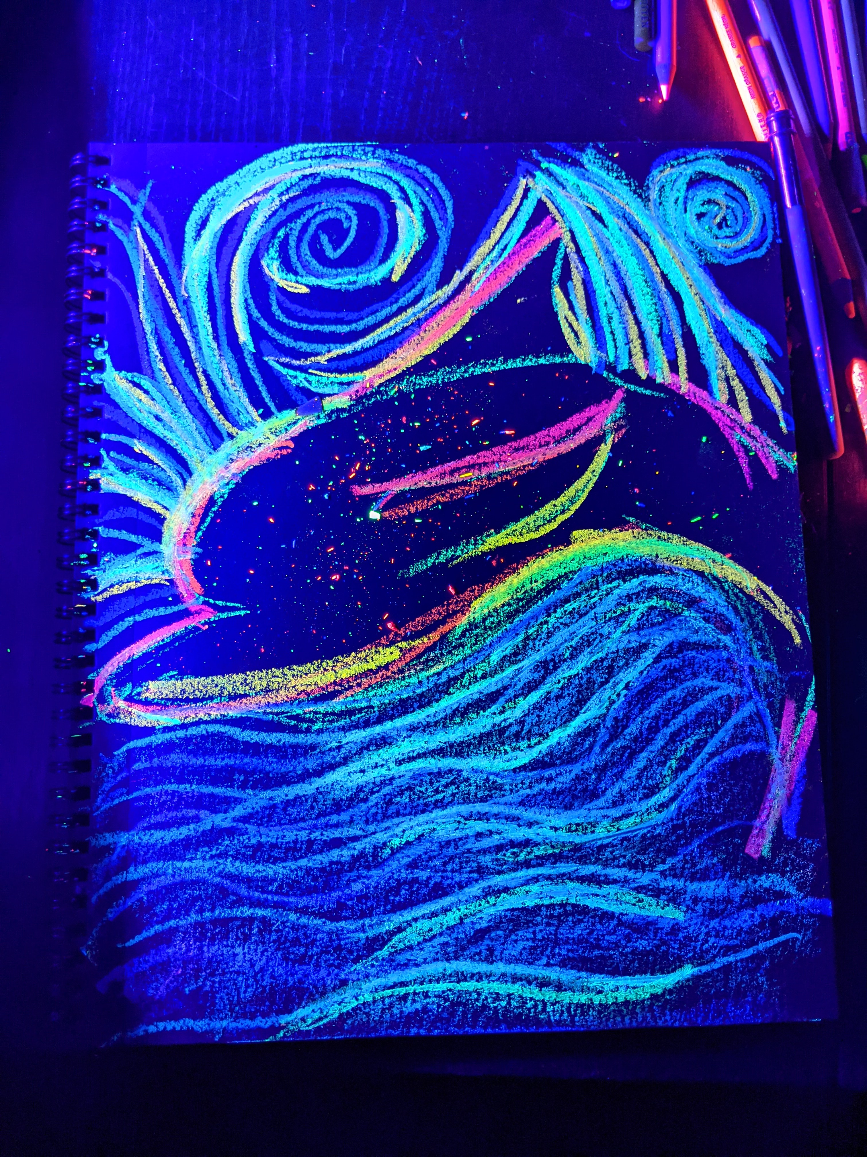 My Neon Dolphin Creation for the Upcoming Art Crawl