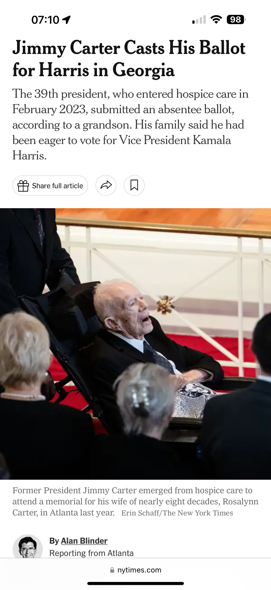 Jimmy Carter at 100: A Historic Vote for Kamala Harris