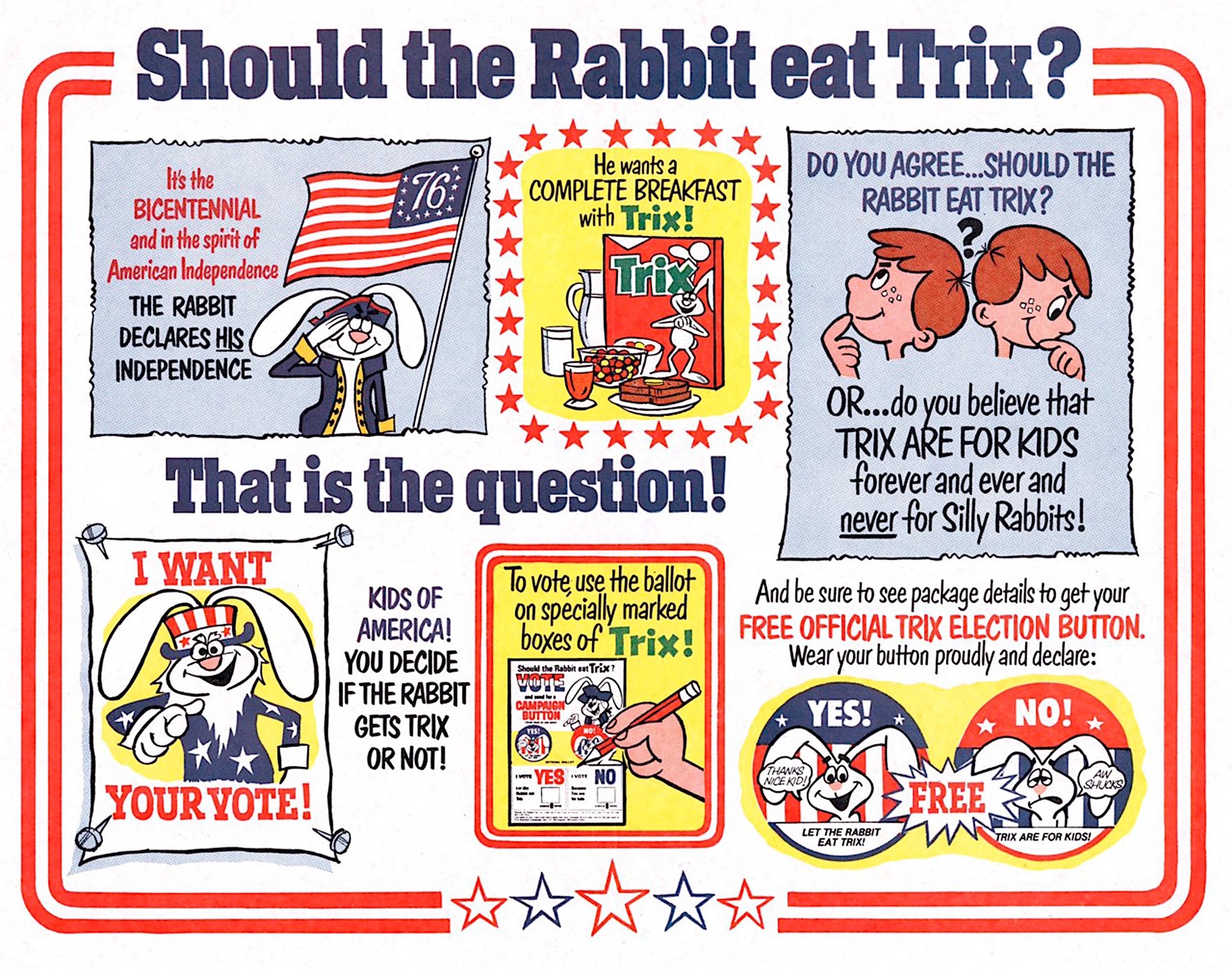 Make your voice heard! Should the Rabbit indulge in Trix? (1976)