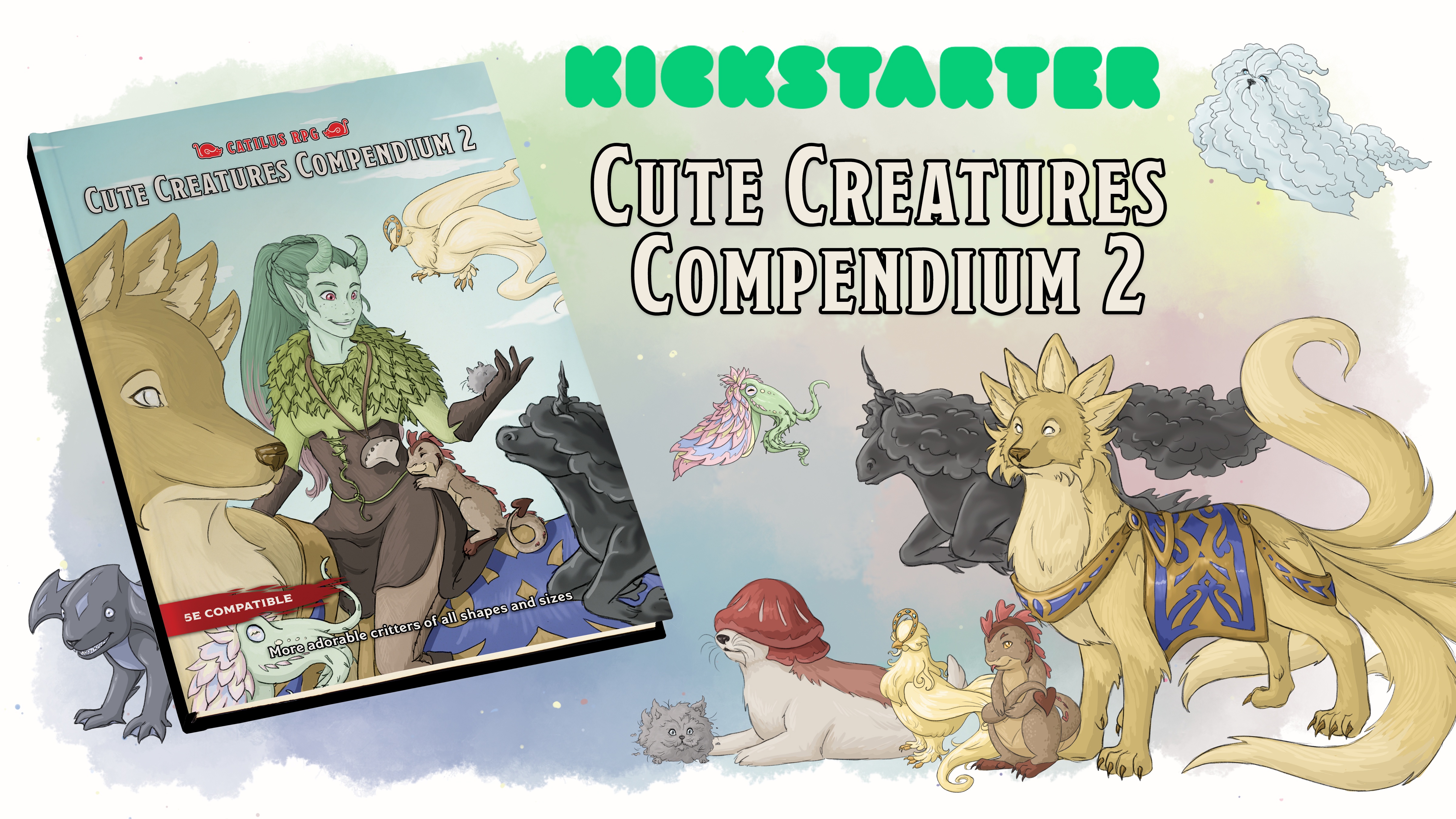 Get ready for the adorable adventure: Cute Creatures Compendium 2 is launching on Kickstarter!