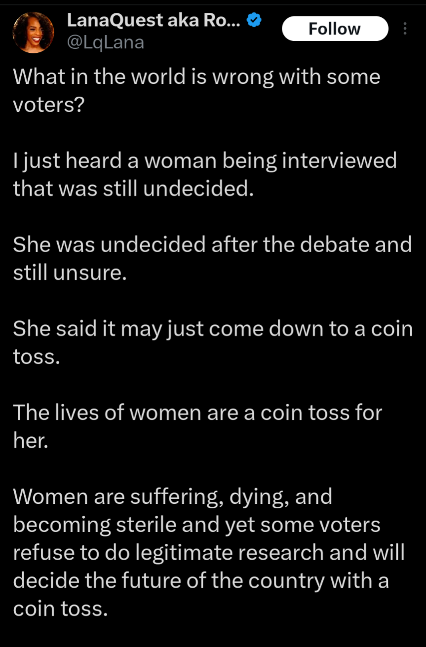 Seriously, America! Are we heading towards dictatorship? Do you really not care about the women in your life? Vote Blue for change!