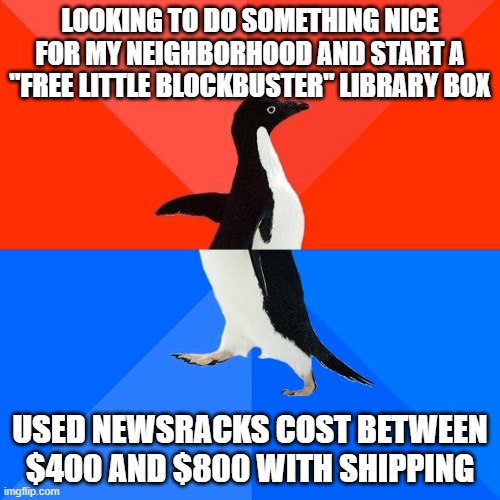 I long for the days of video stores; this could be a great addition to my community!