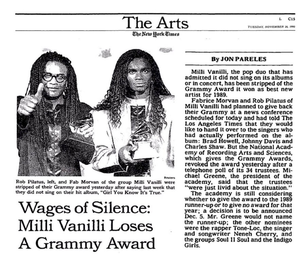The Shocking Fall of Milli Vanilli: A Grammy Scandal Unveiled