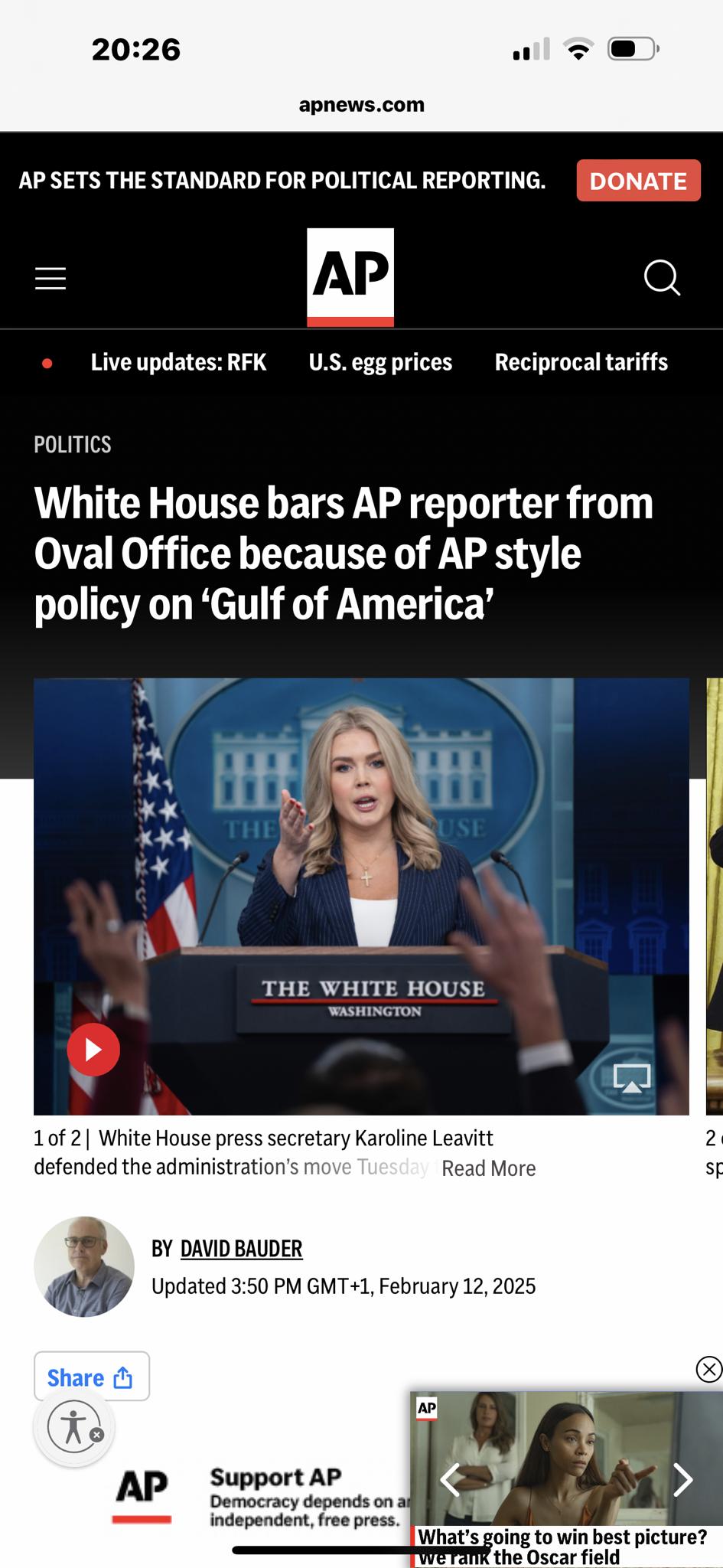 AP Reporter Banned by White House Over 'Gulf of Mexico'