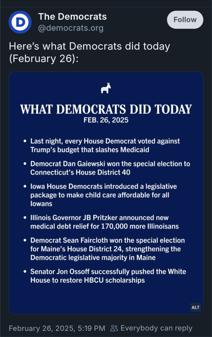 A Day in Politics: What Democrats Did on February 26