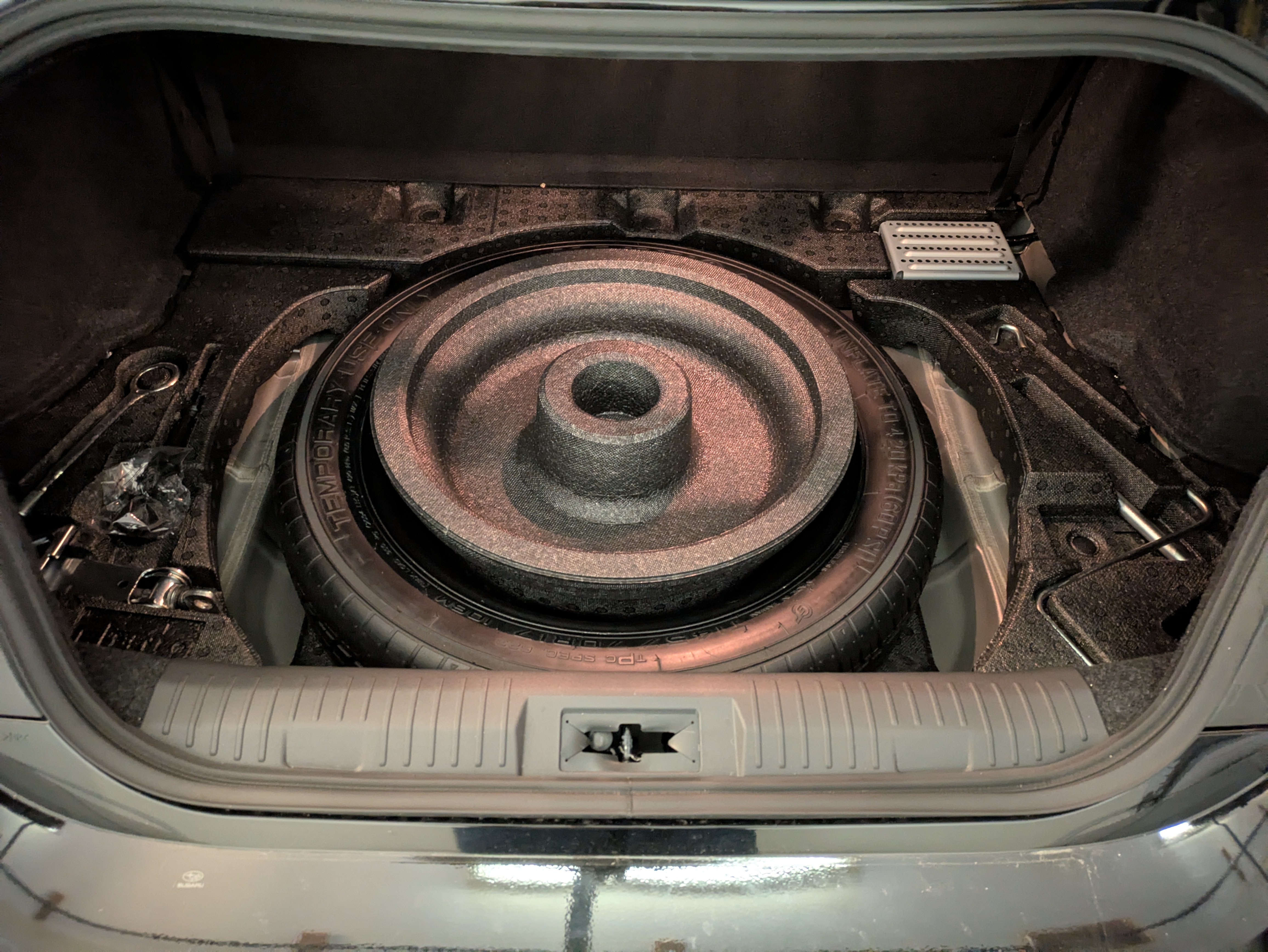Installing a spare tire on the 2024 Subaru BRZ Limited