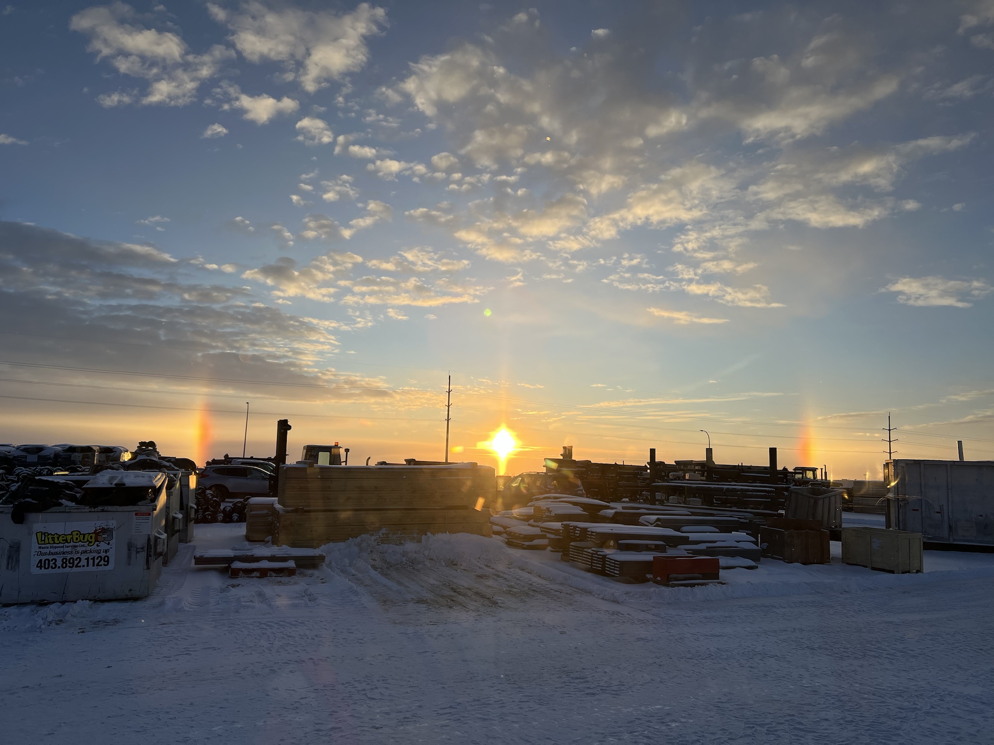 A Magical Winter Wonderland with a Splash of Rainbow