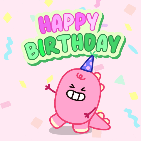 A cheerful birthday celebration in GIF form