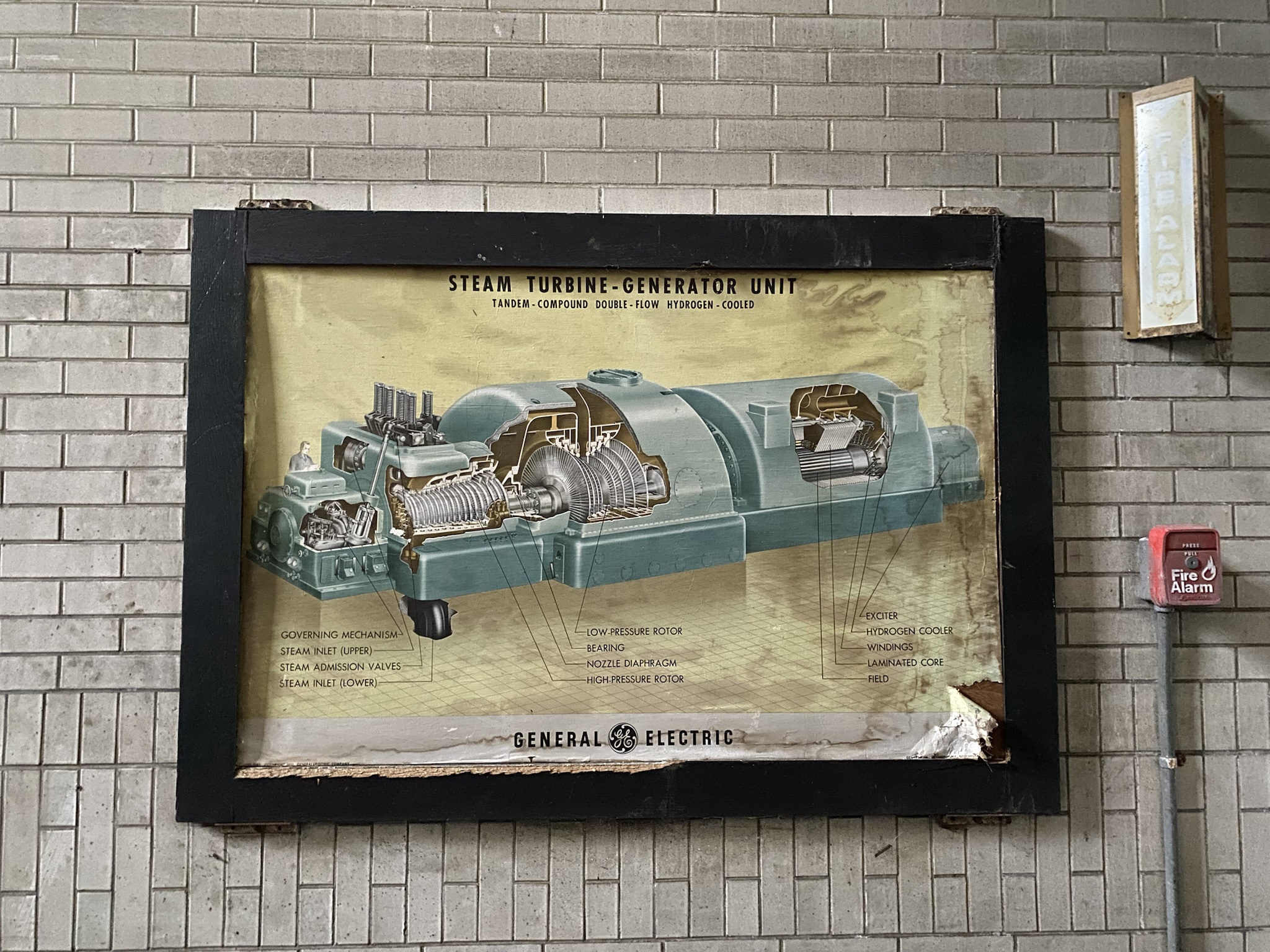 An Intriguing Poster Discovered in an Abandoned Power Plant's Turbine Hall