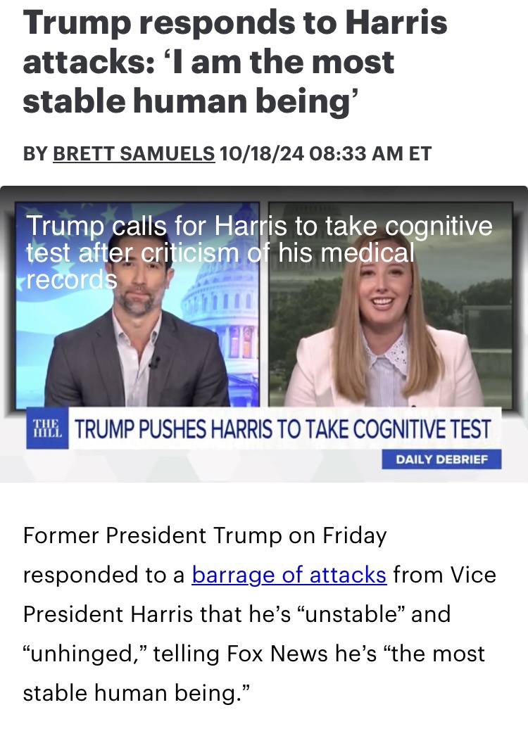 Ah yes, the true signs of stability: diaper disasters and feverish delusions. Trump is definitely the most stable among us...
