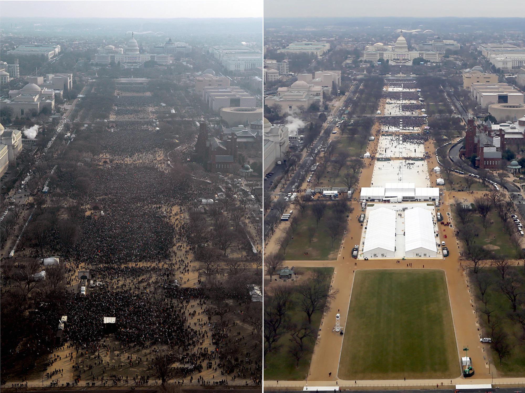 A stark comparison: Obama's 2009 inauguration vs. Trump's 2017 inauguration