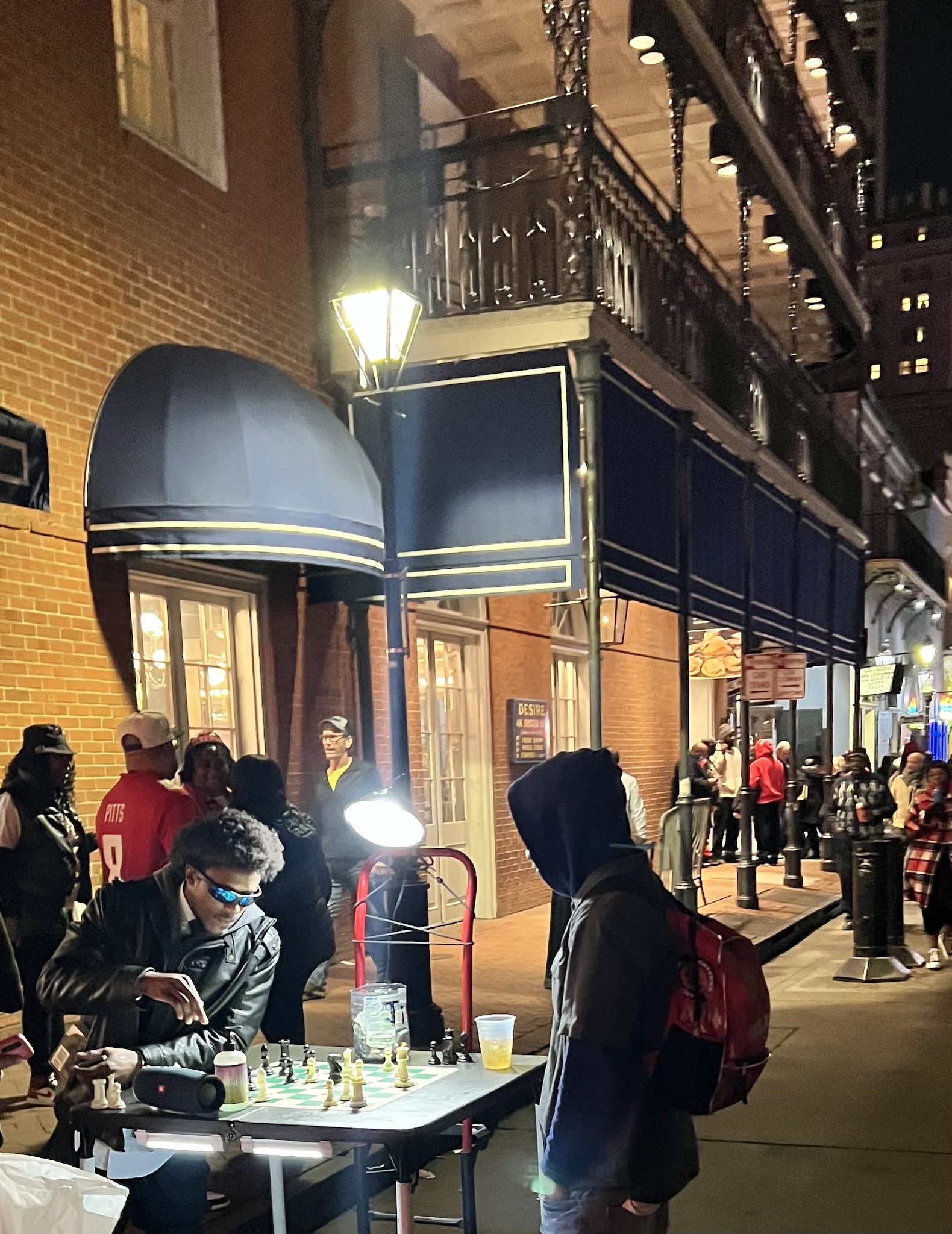 Engaging in a Game of Chess in Vibrant New Orleans