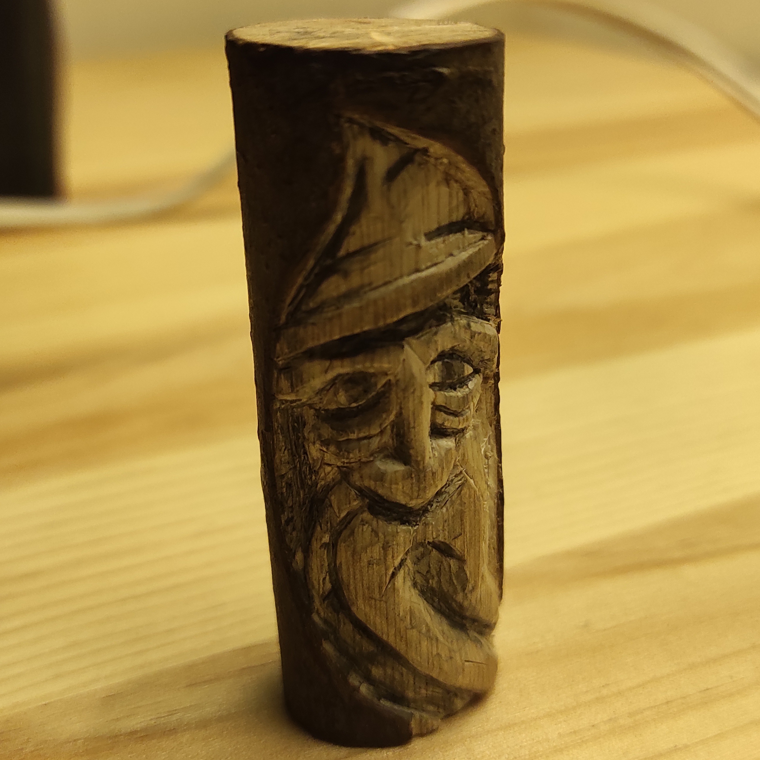 The Enigmatic Tree Spirit: An Old Man Woodcarving Masterpiece