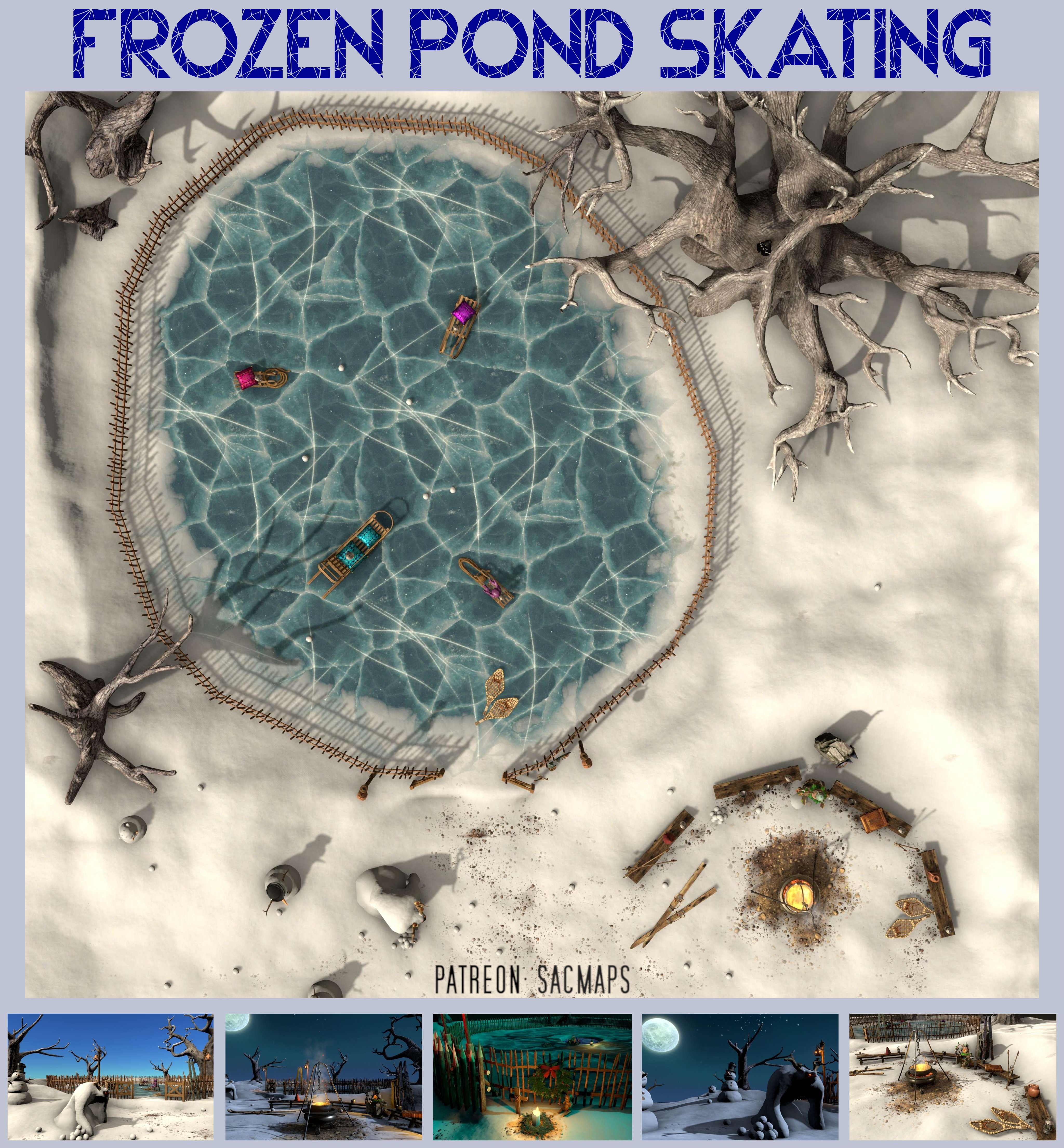 Skating on a Frozen Pond: Perfect DnD and TTRPG Map Inspiration