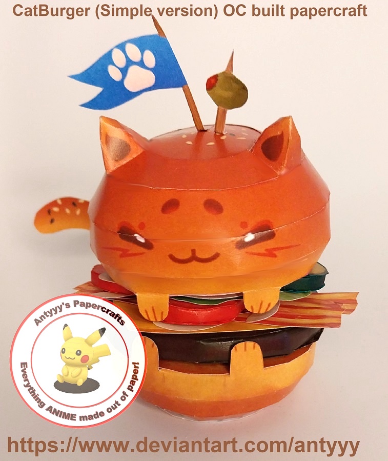 CatBurger: A Simple Yet Adorable Papercraft Creation