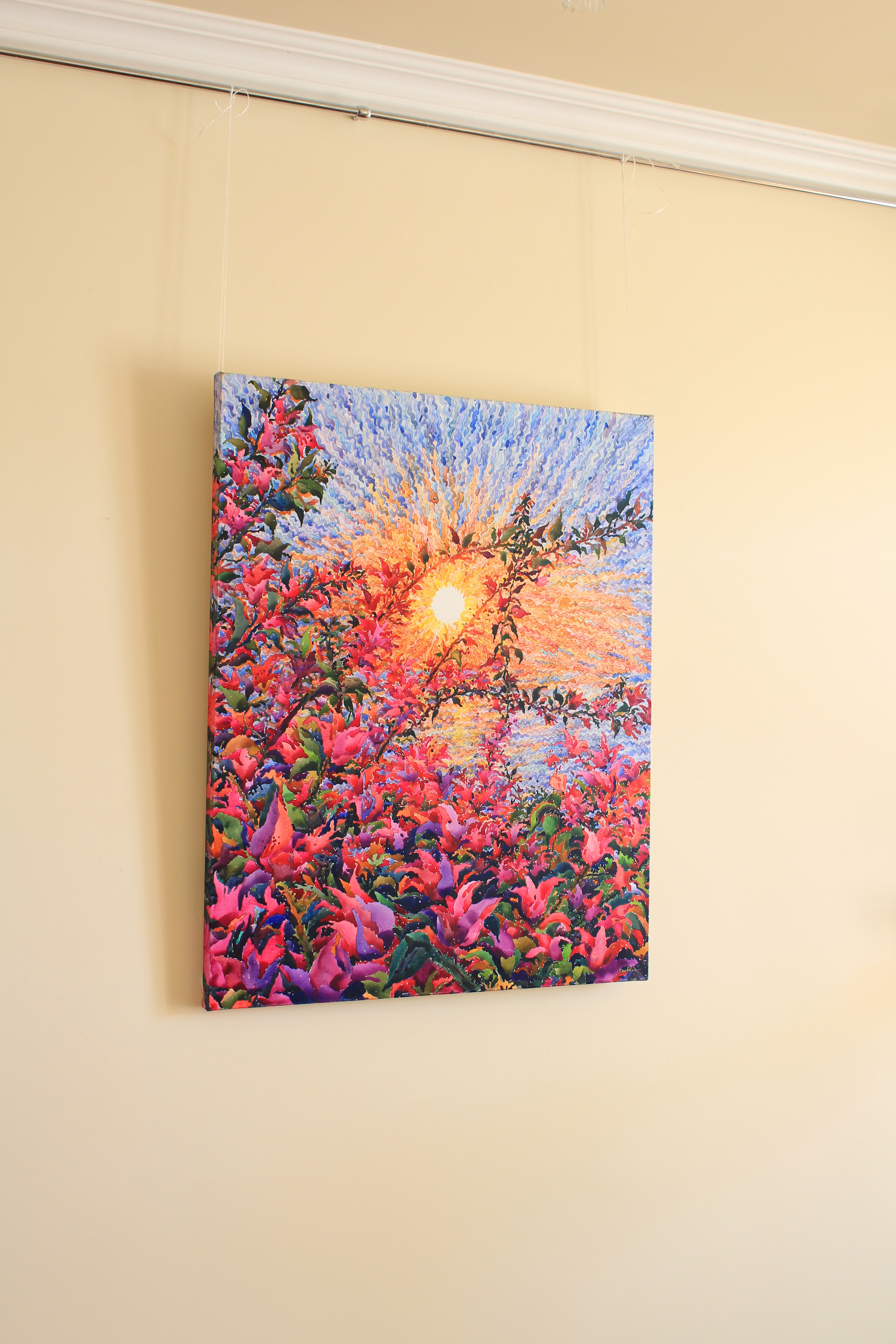 Stunning Floral Watercolor: Bougainvillea Blooms in Full Color