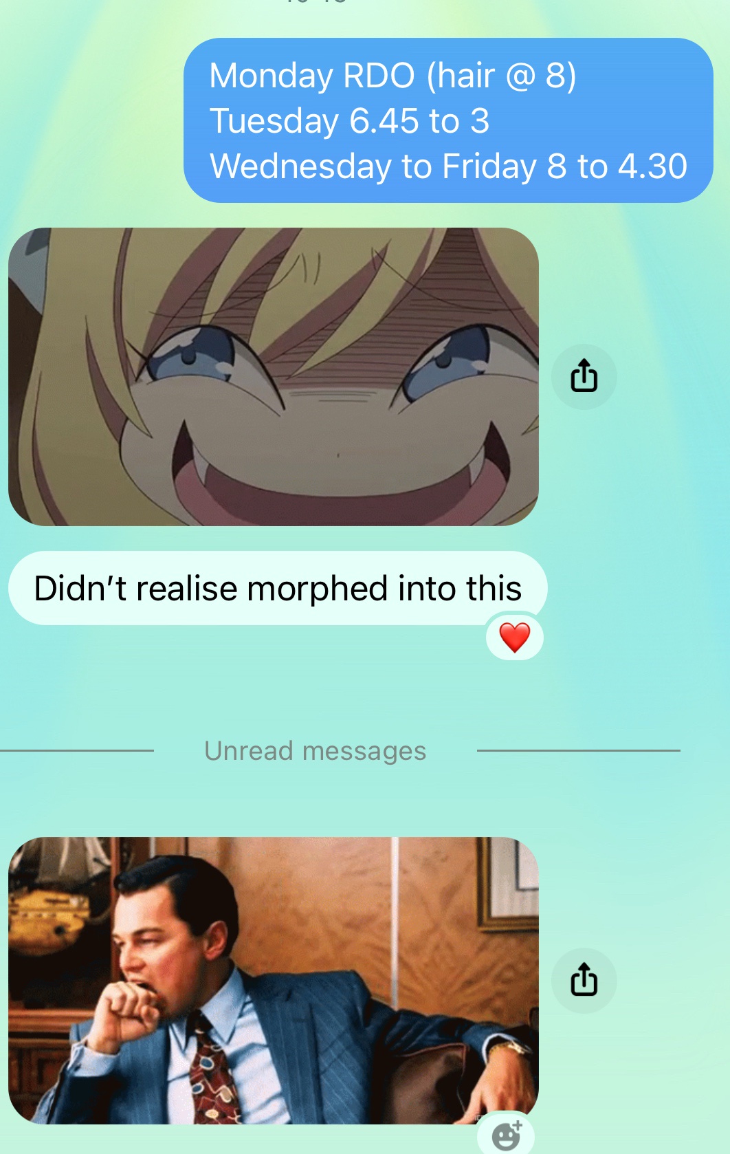 Sharing My Work Schedule with Mom: Her GIF Skills are Unmatched!