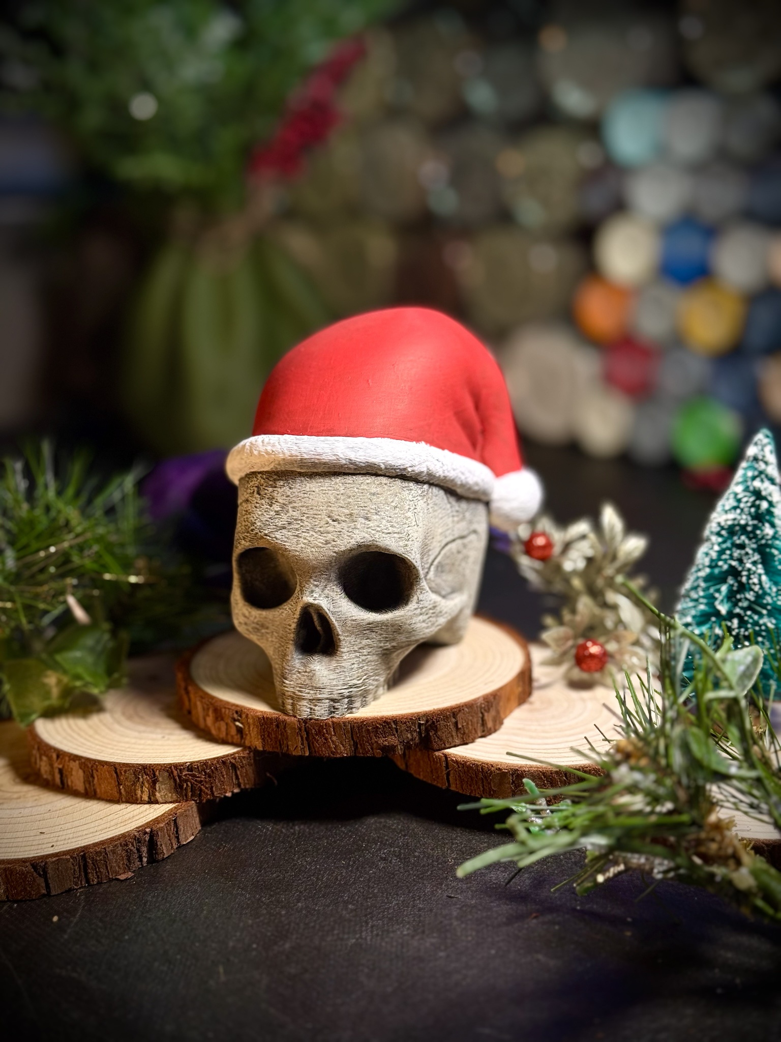 Santa Skull: A Unique Holiday Decoration (Free STL Download)