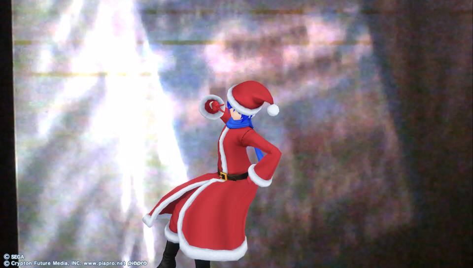 KAITO strikes a pose in front of Touch My Katamari!