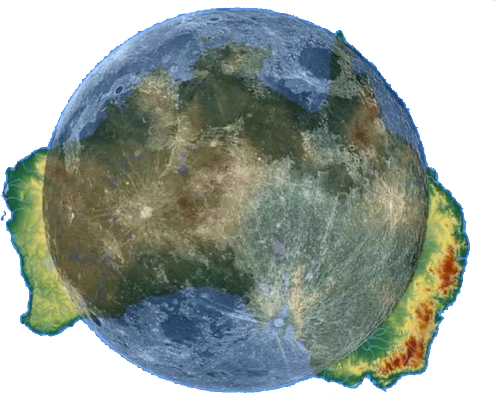 Australia's Width Surpasses That of the Moon