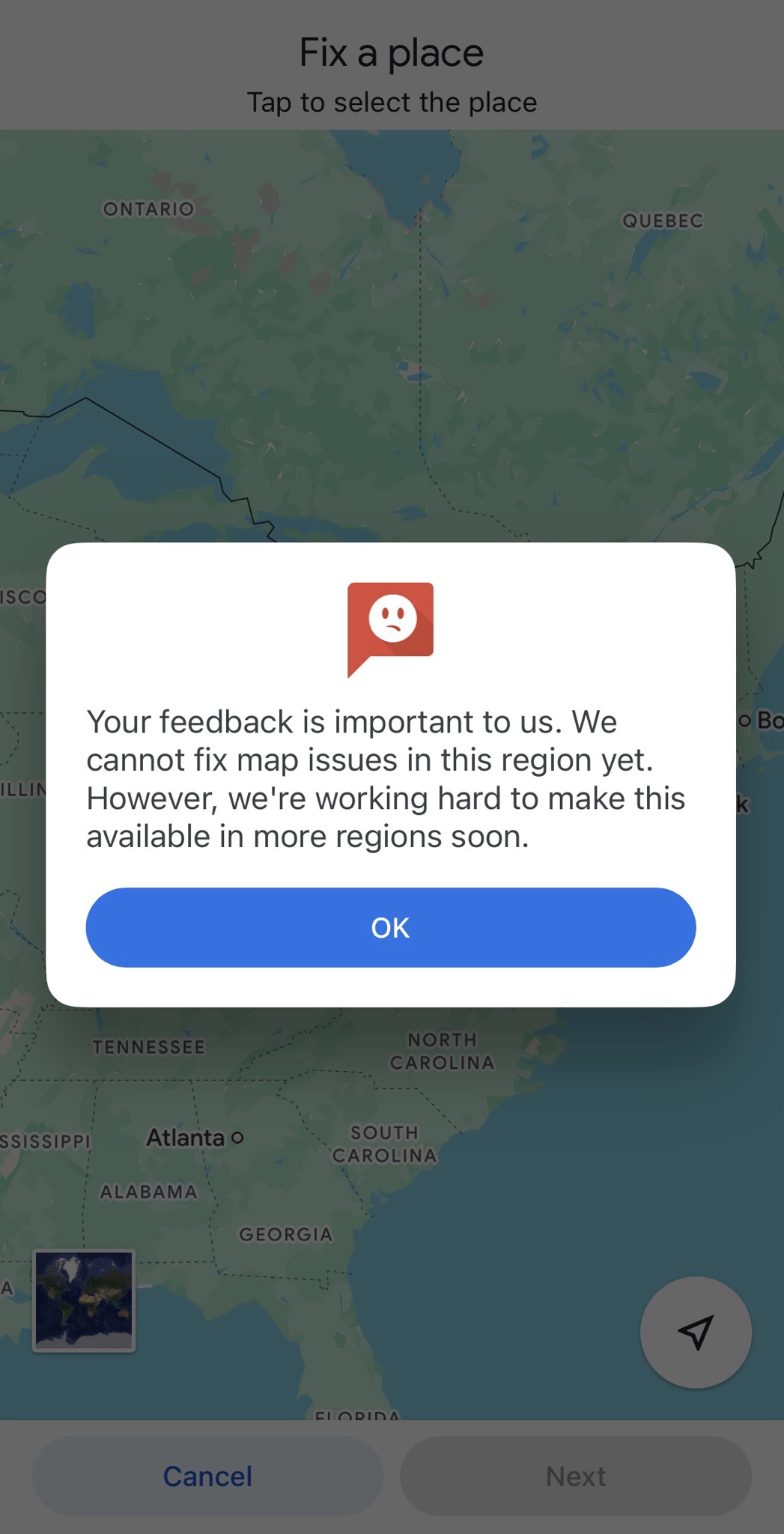 In the US? Sorry, You Can't Suggest Changes to Google Maps