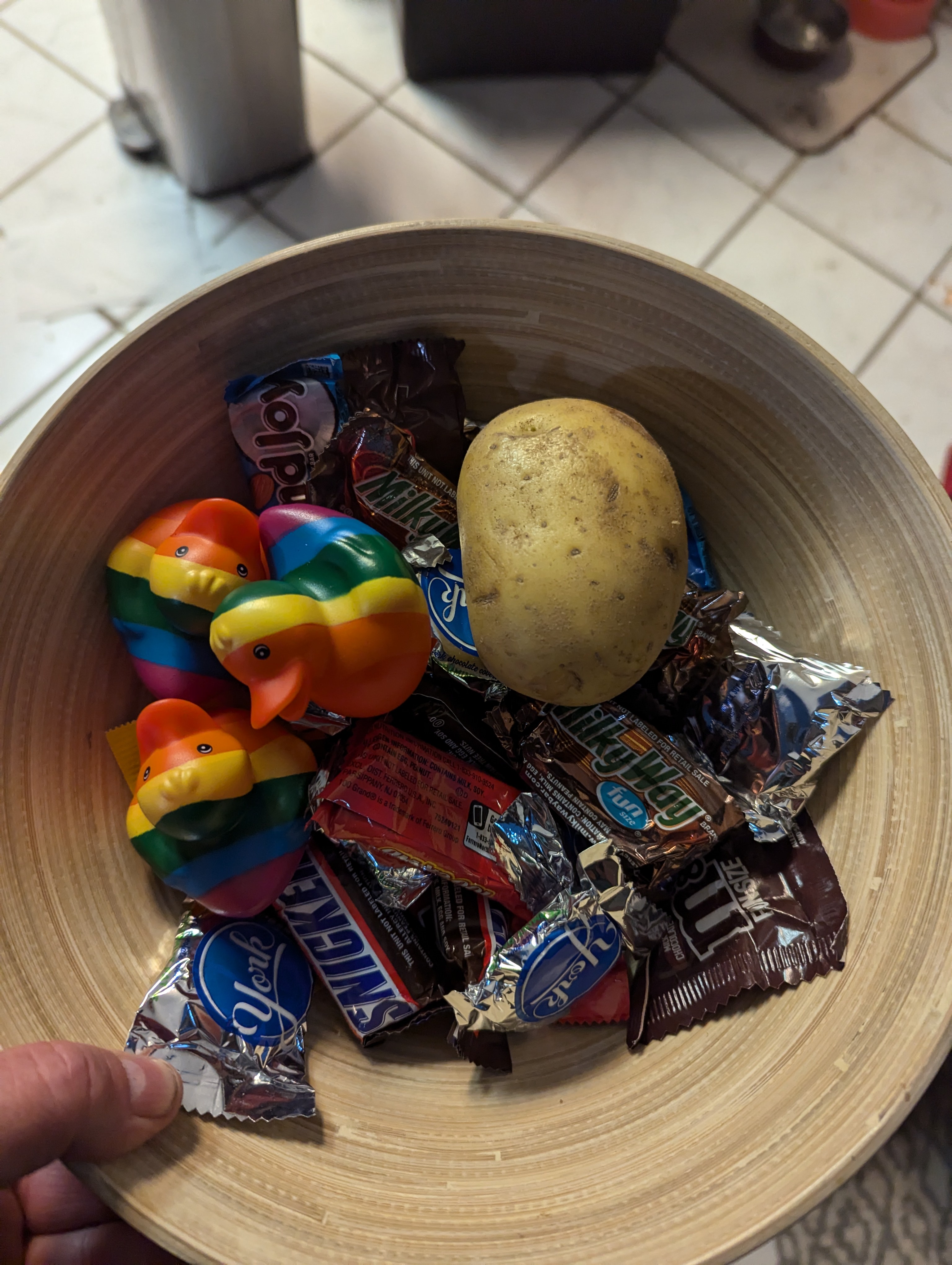 Staying true to tradition, I offered potato as an option, and the first group of kids fought over it!