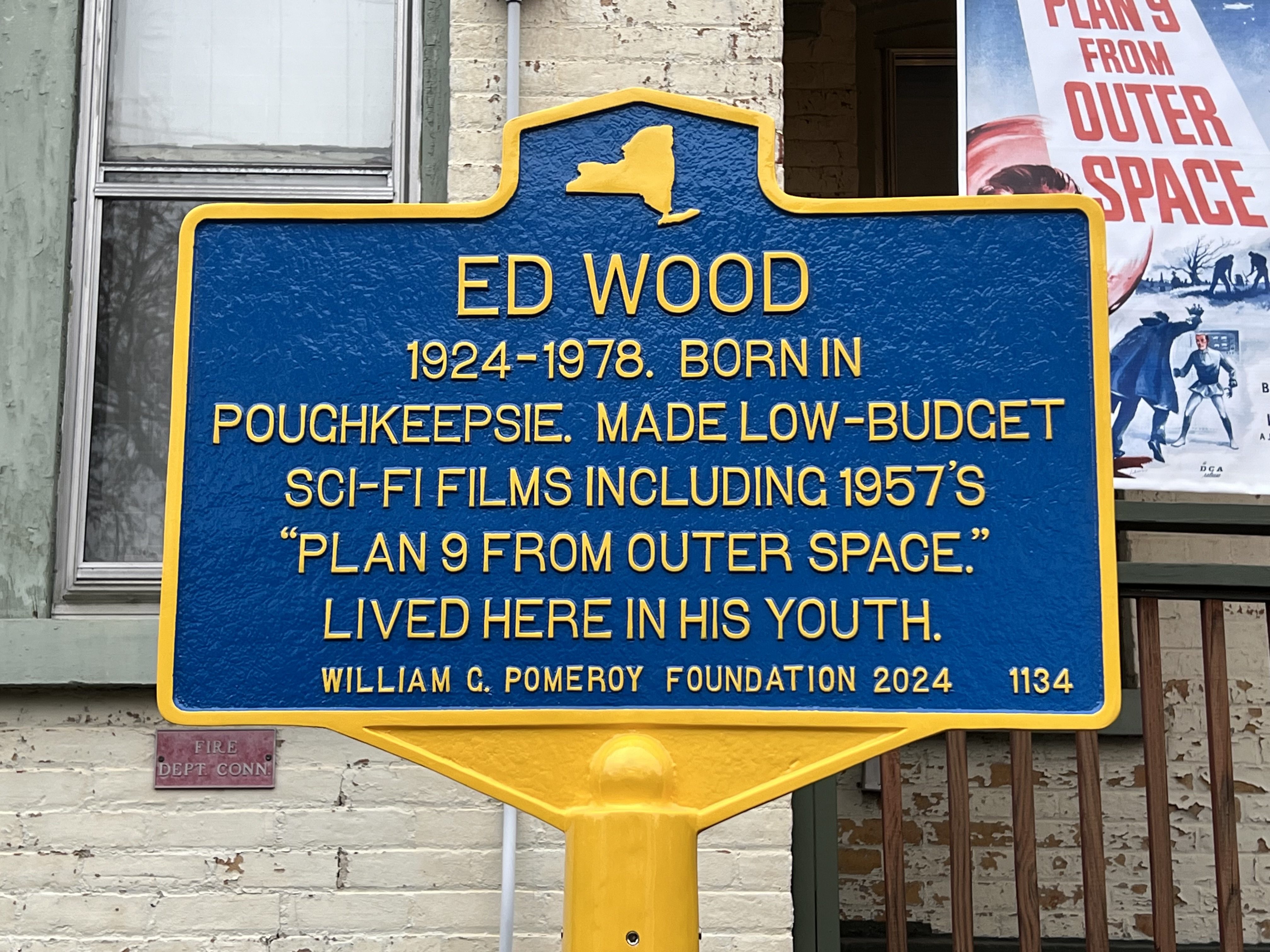 Discovering the Ed Wood Historical Marker in Poughkeepsie, NY.