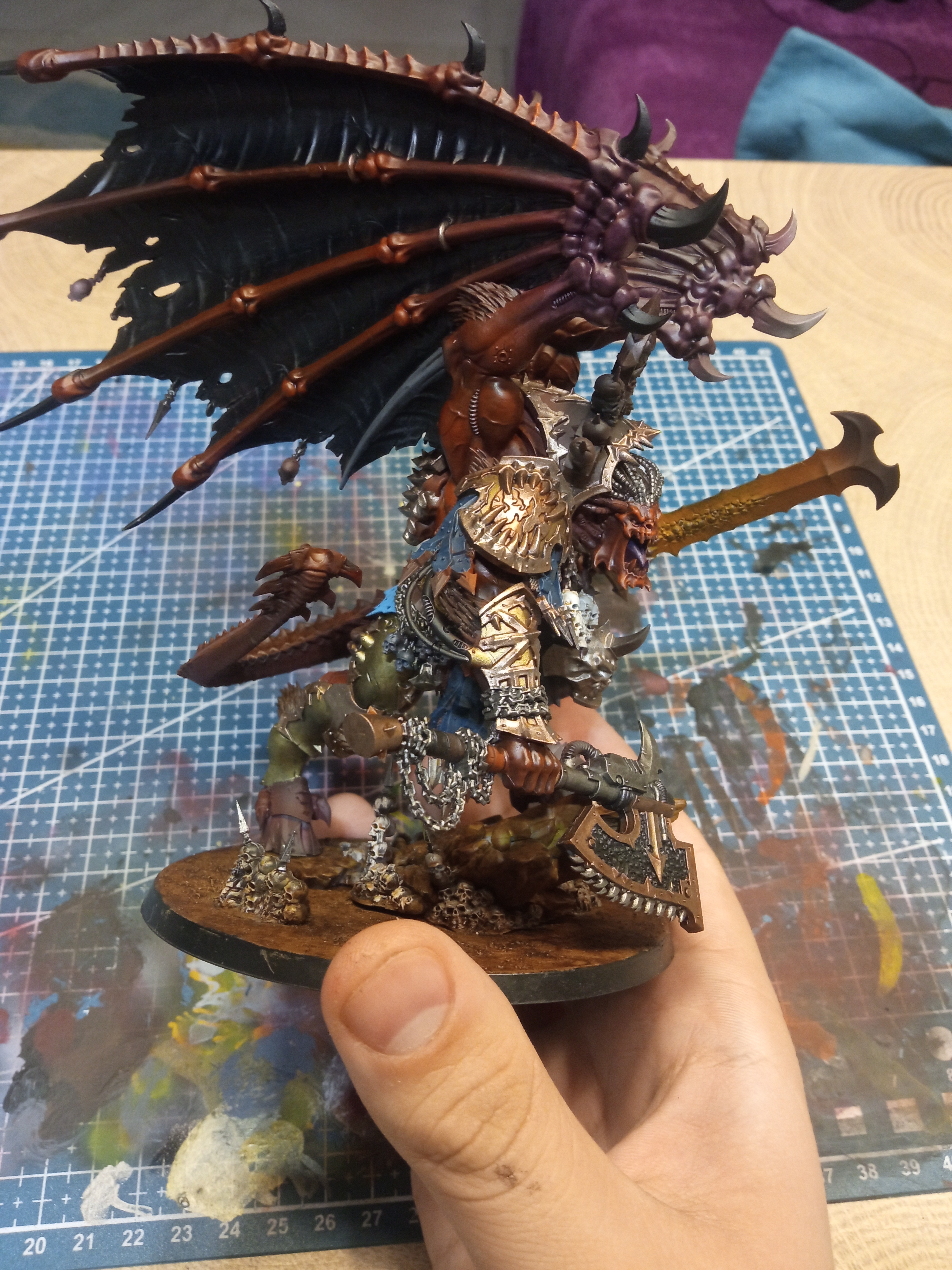 A work in progress featuring Angron, the Daemon Primarch of Khorne.