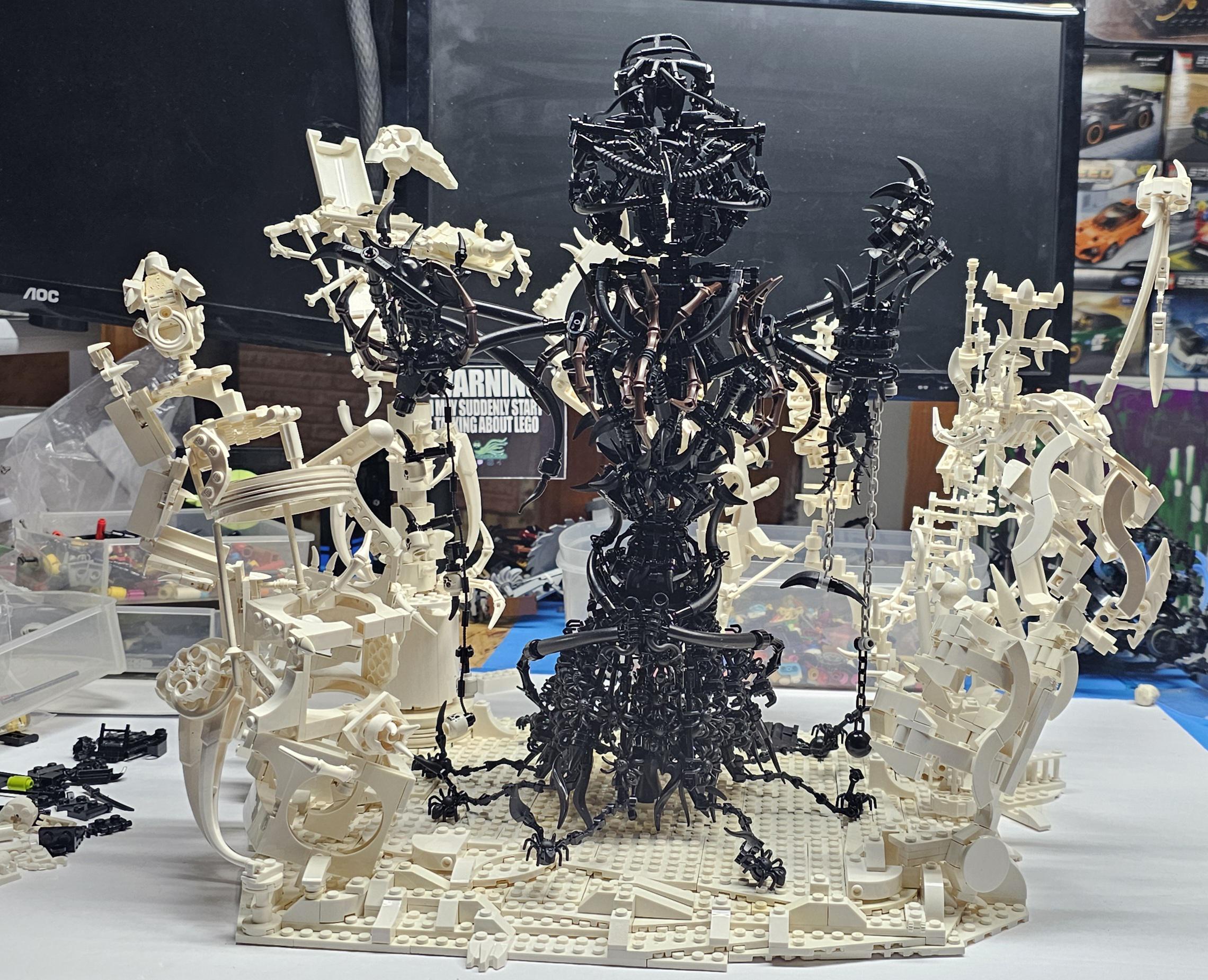 I think this build is finally done, but I apologize for the rough white sculptures. White isn't my usual color, which shows in the final product. Working on a short story titled 'Temptress of Despair.'