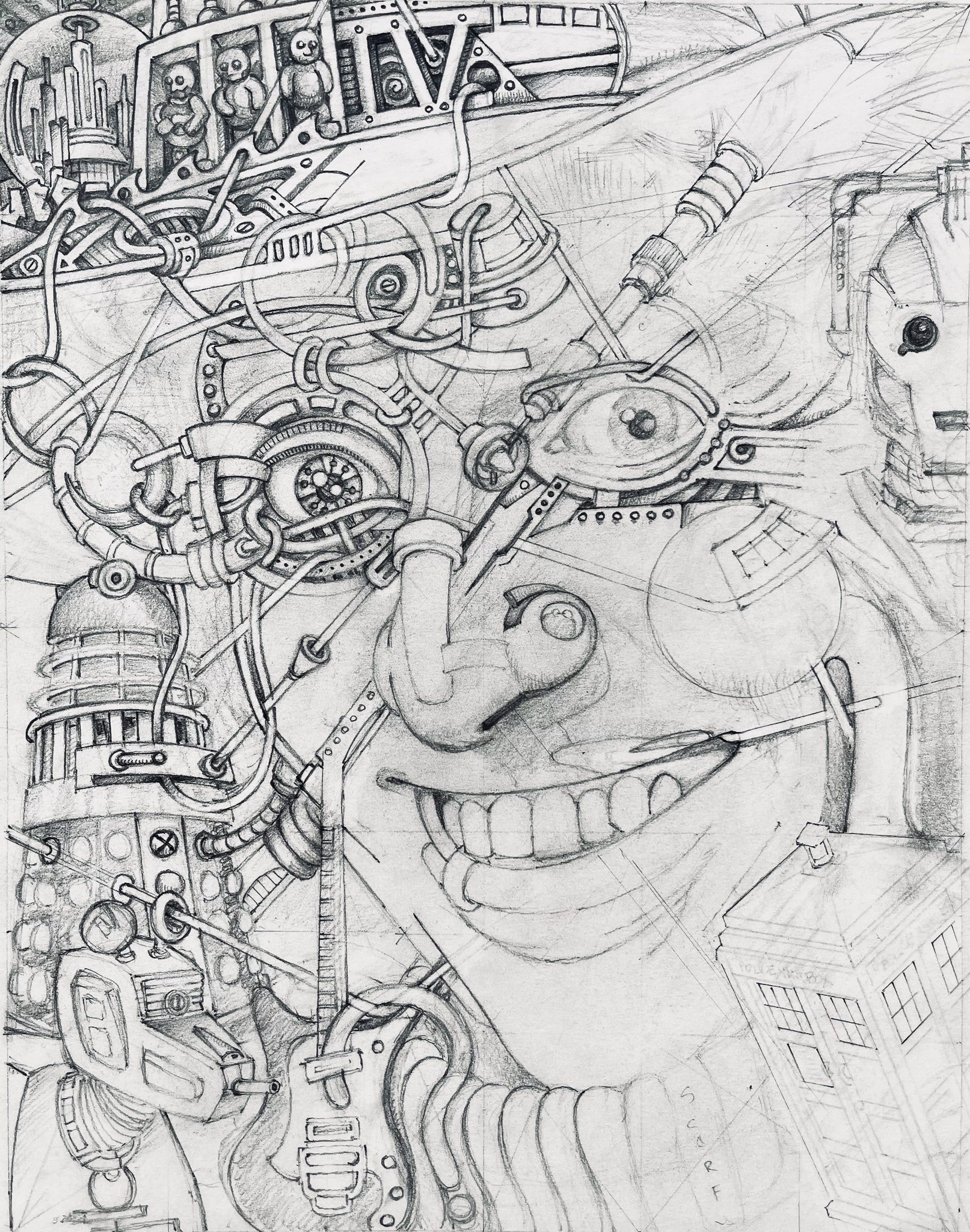 Meet Tom: A Work in Progress After 18 Months of Waiting. Stay Tuned for More! #art #workinprogress #graphitedrawing #drwho #TomBaker #dalek #tardis #drawing #creative #unique #fanart