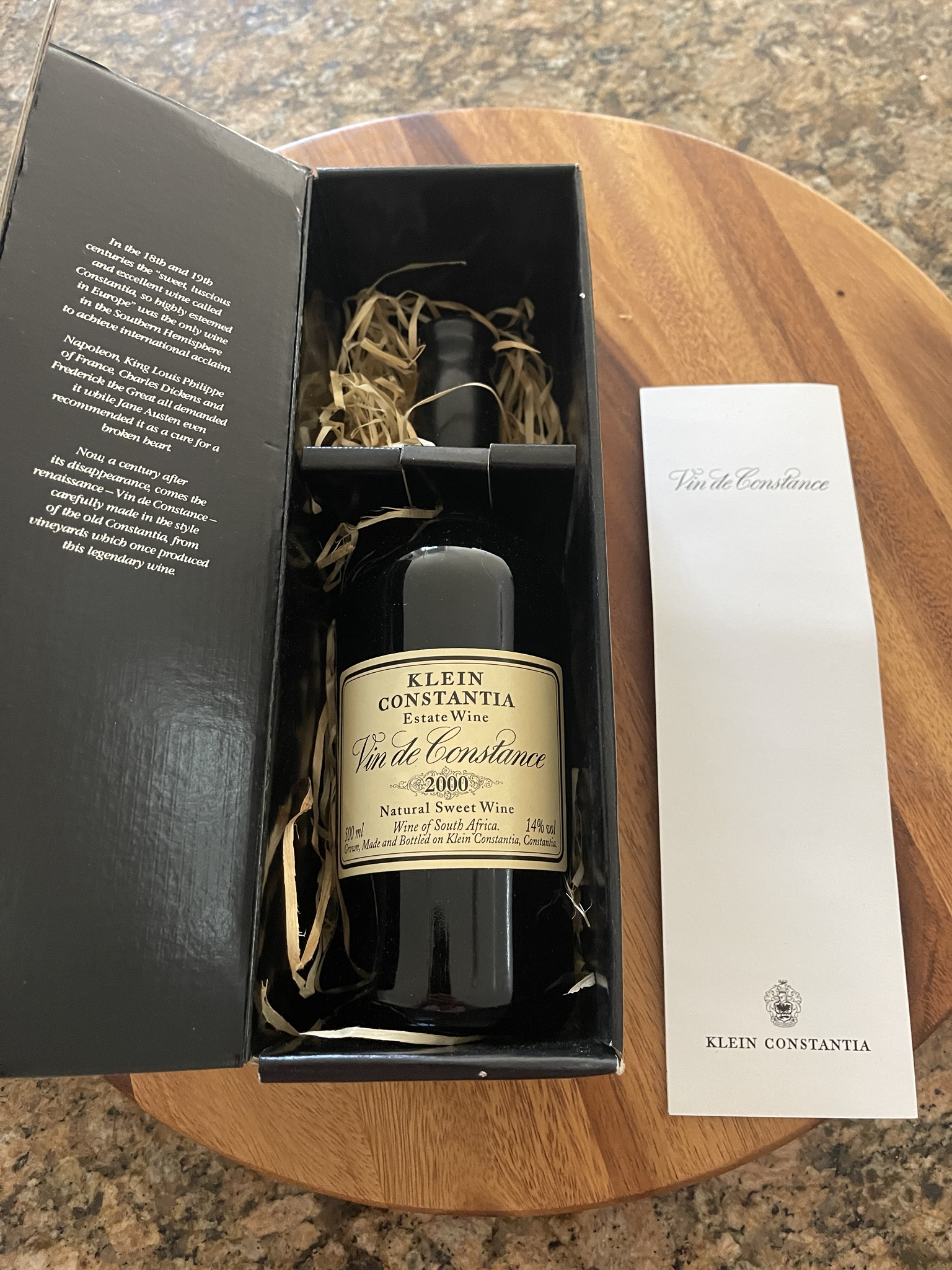 Indulging in a bottle of Klein Constantia Vin de Constance 2000