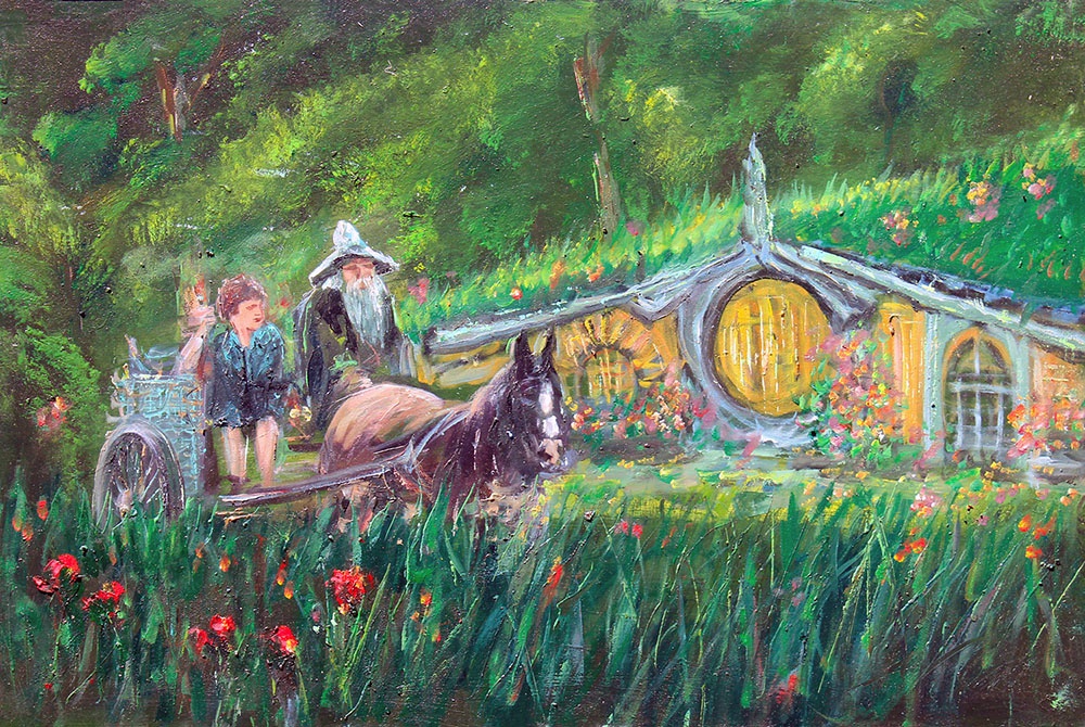 My Artistic Tribute: Gandalf and Frodo in Oil