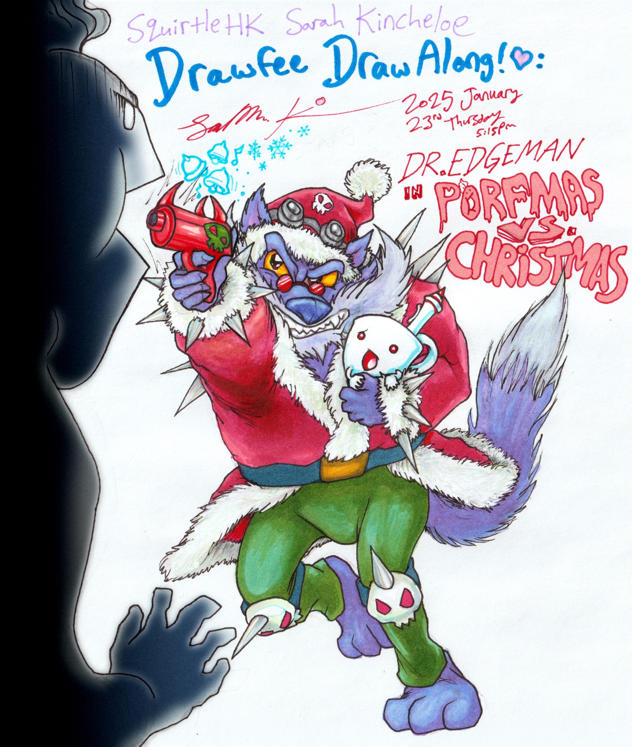 Epic Drawfee Fanart: Dr. Edgeman Takes on 'Porfmas vs Christmas'!