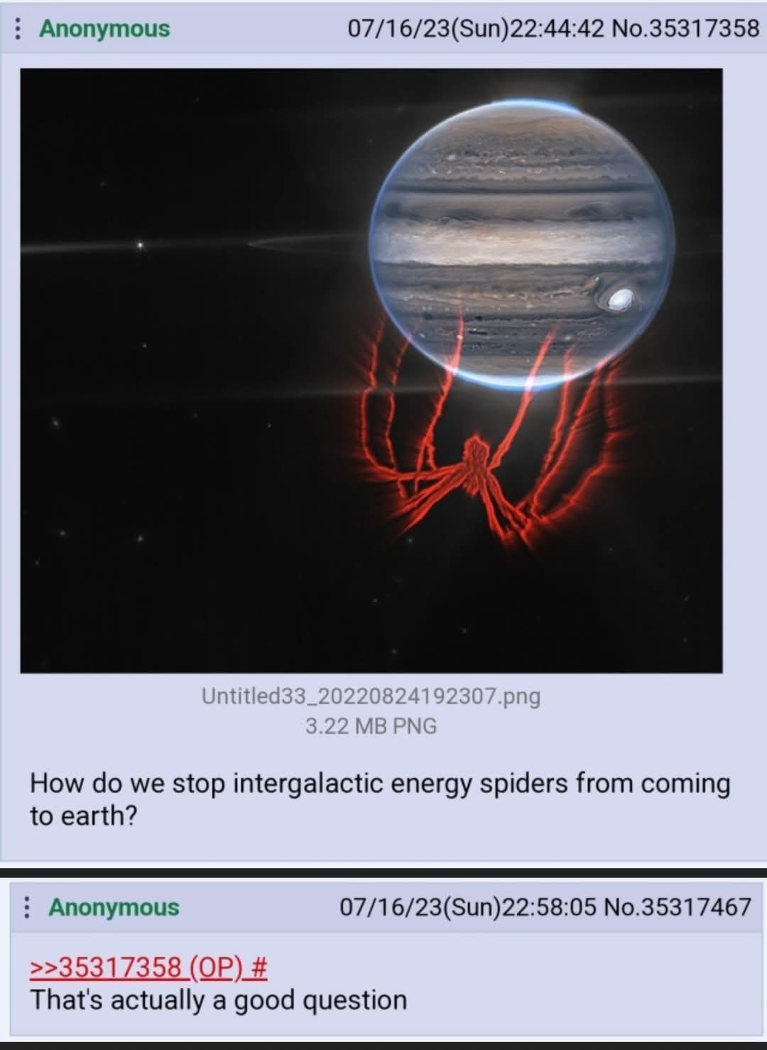 We Don't Stand a Chance: Hail Our Future Energy Spider Overlords