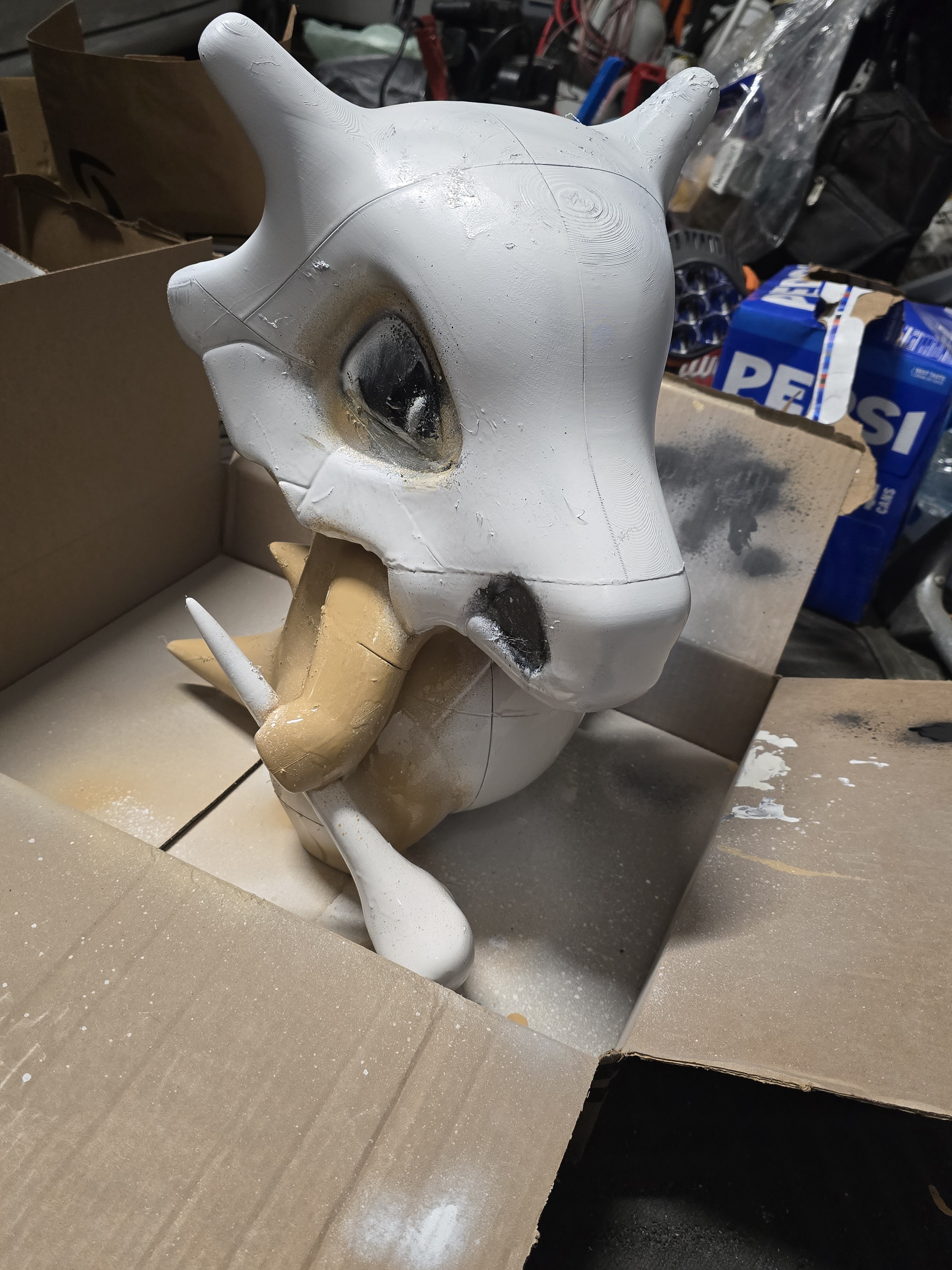 A Spray-Painted Cubone Ready to Join the Outdoor Decor Team in the Cold