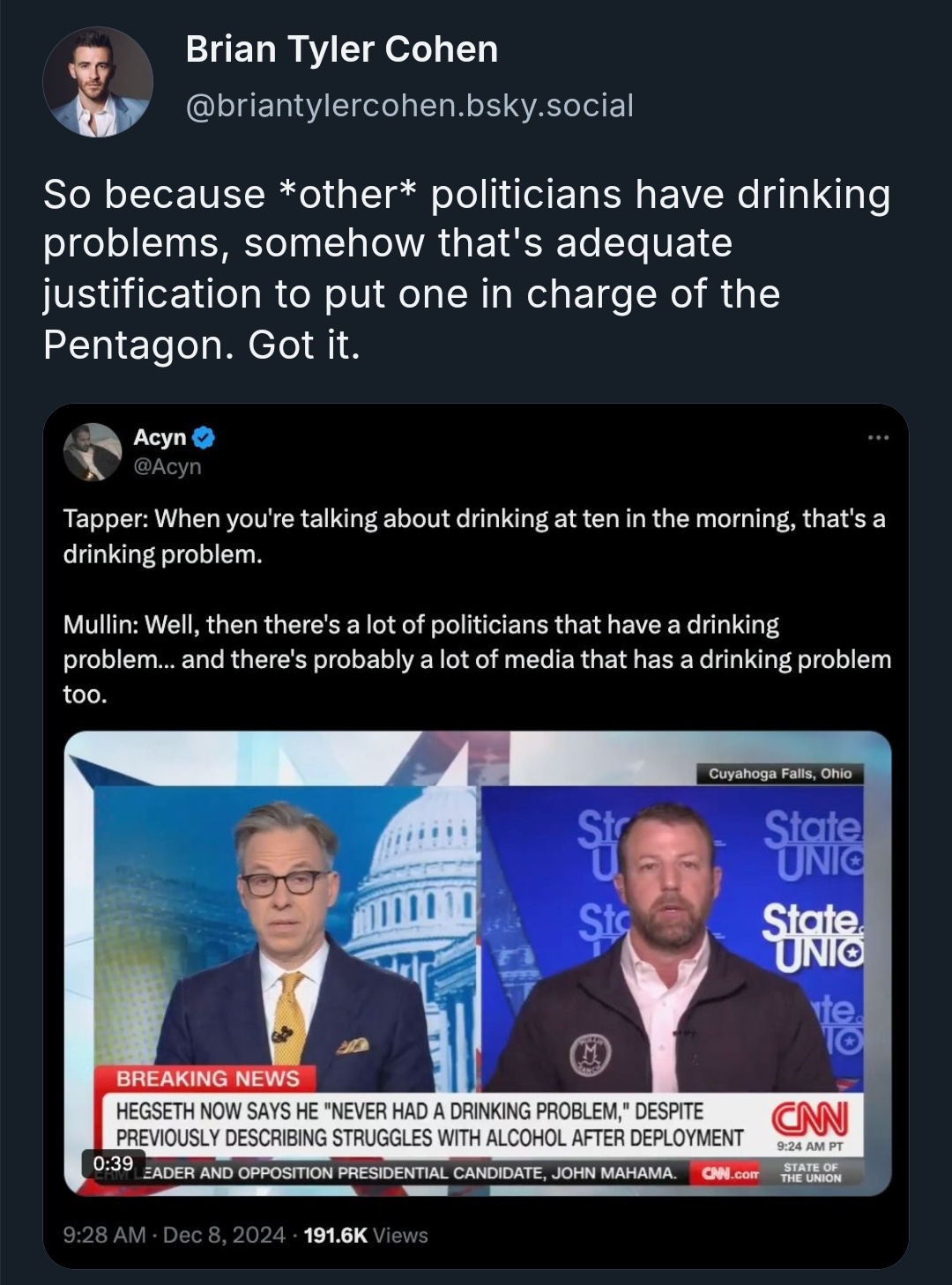 This Guy Got So Wasted at Work He Had to Be Carried Out—Imagine the Chaos if He Becomes Sec Def!