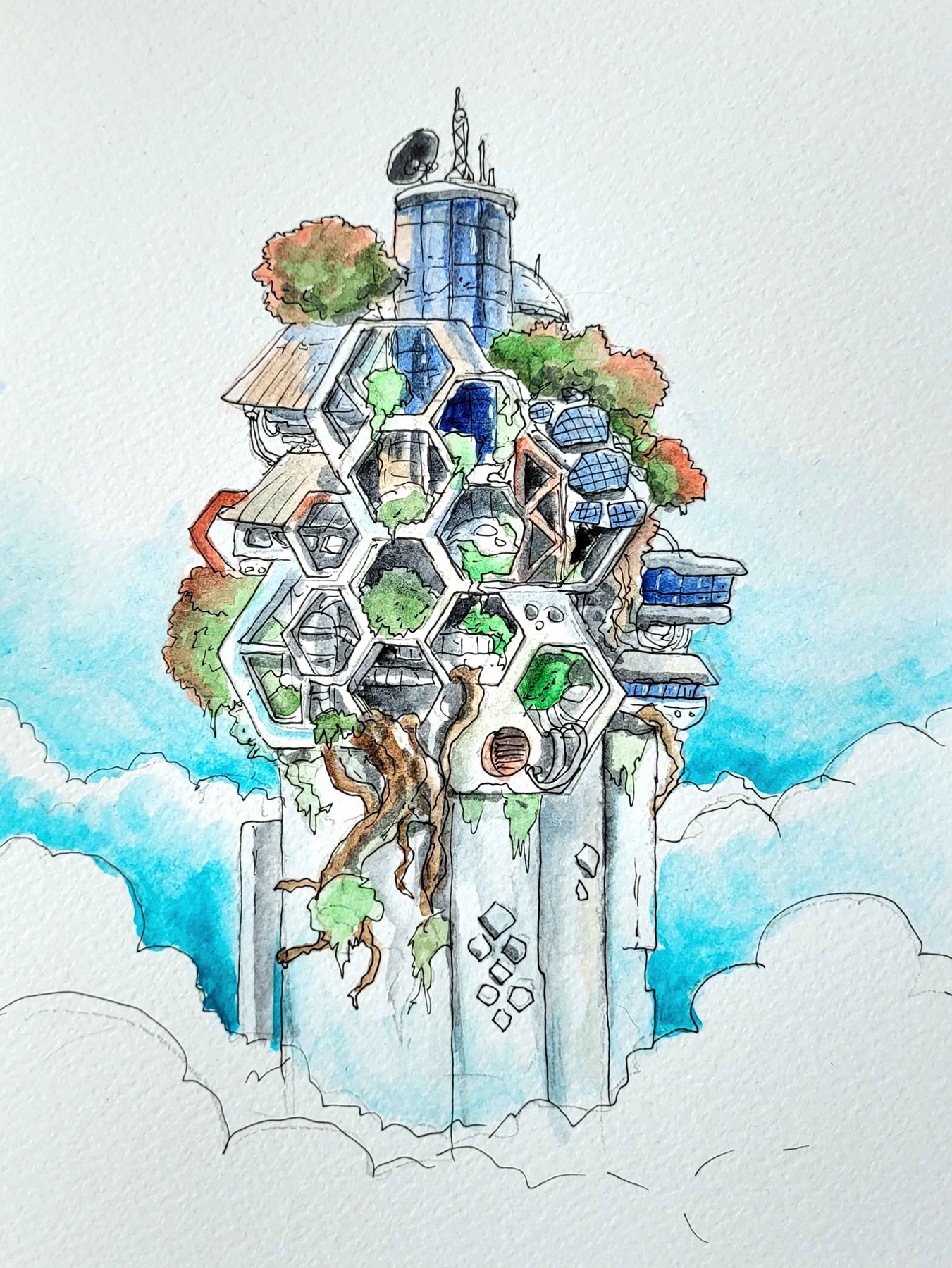 Unveiling My Latest Masterpiece: The Overgrown Cliff City